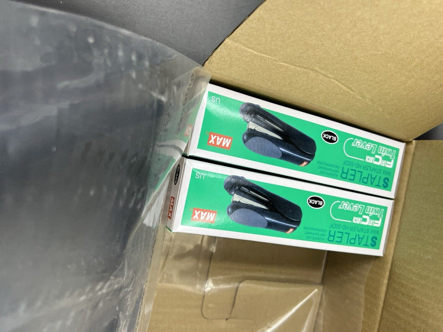HD-50DF Max Flat Clinch Stapler for 2x2 Coin Flips Stapler Black Full Size New