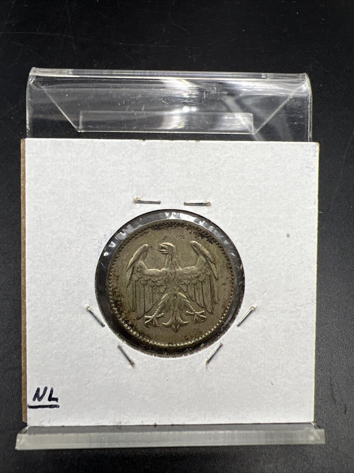 1924 F Weimar Germany 1 Mark Silver Coin VF Very Fine Circulated