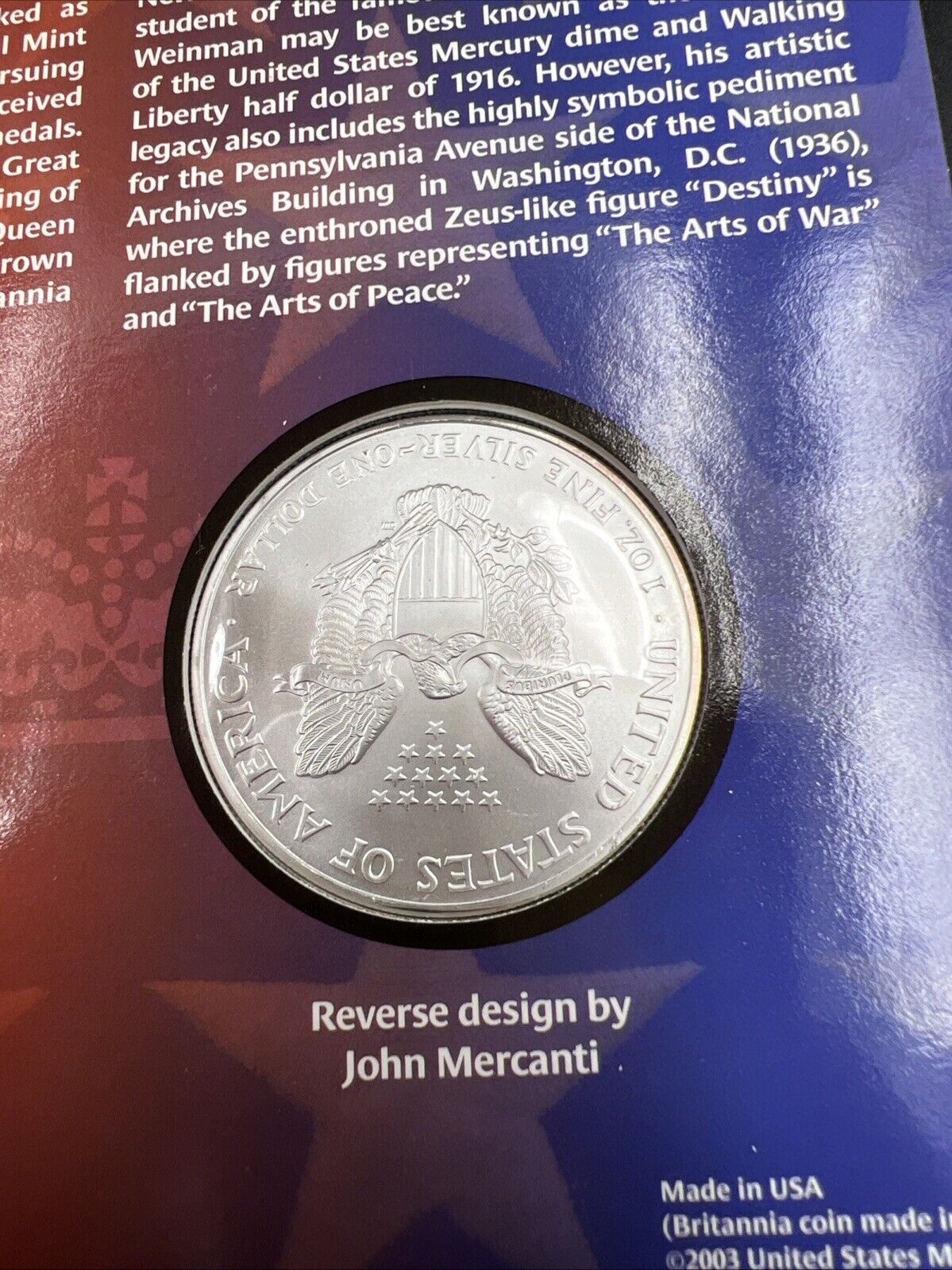 2003 2002 Legacies Of Freedom US ASE 1 oz Silver Eagle UK Britannia Coin SET OGP