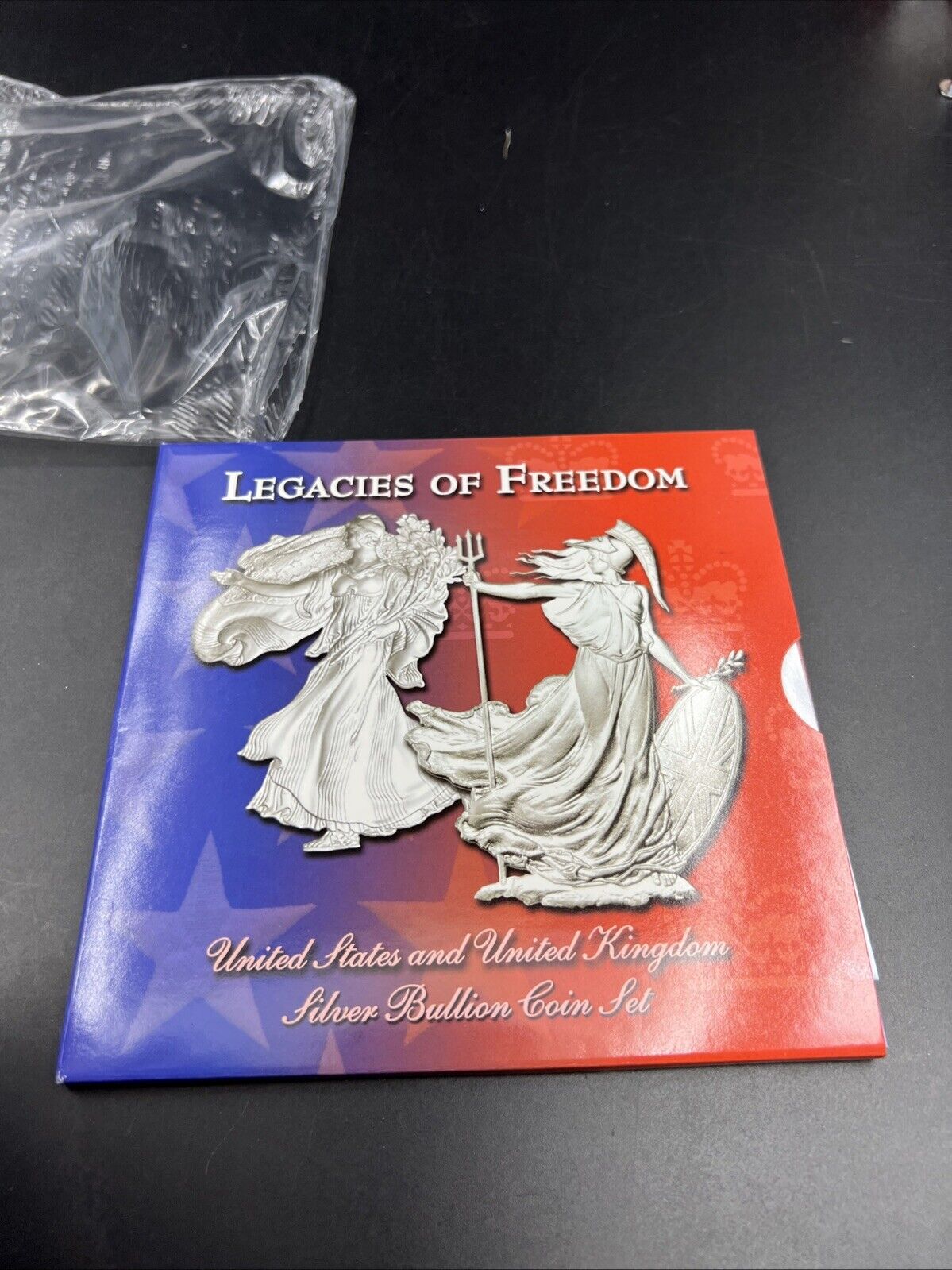 2003 2002 Legacies Of Freedom US ASE 1 oz Silver Eagle UK Britannia Coin SET OGP