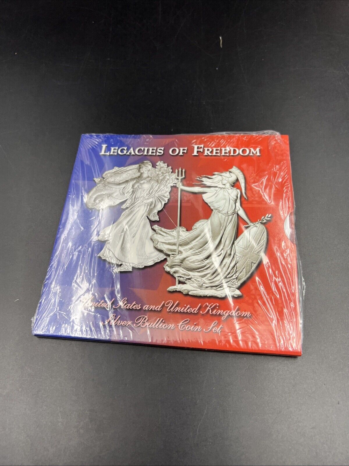 2003 2002 Legacies Of Freedom US ASE 1 oz Silver Eagle UK Britannia Coin SET OGP