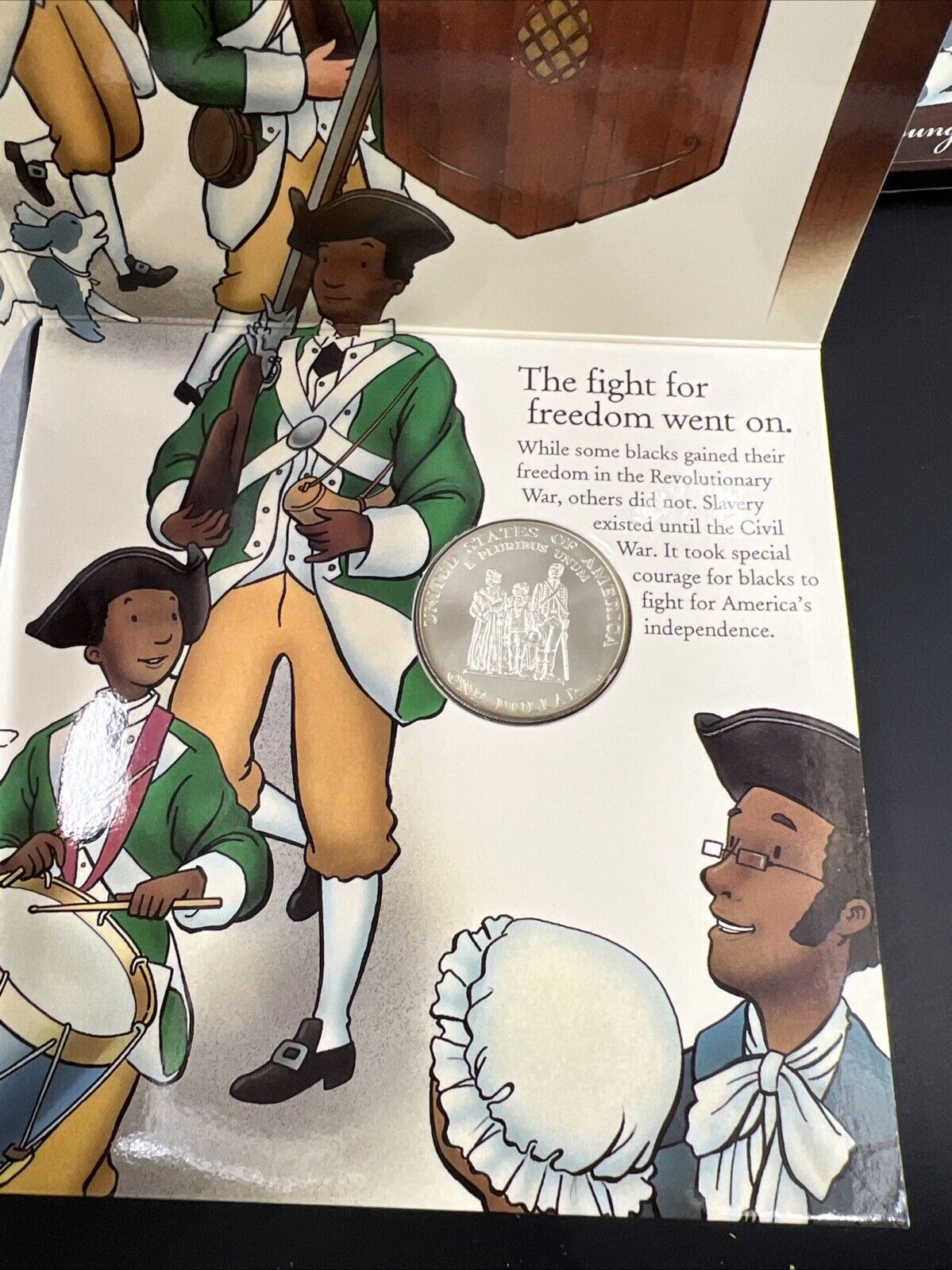 1998 S Black Revolutionary War Patriot Young Collectors Commem Silver Dollar OGP