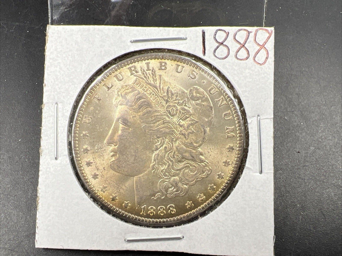 1888 P $1 Morgan Silver Dollar Coin BU UNC Nice Toning Toner