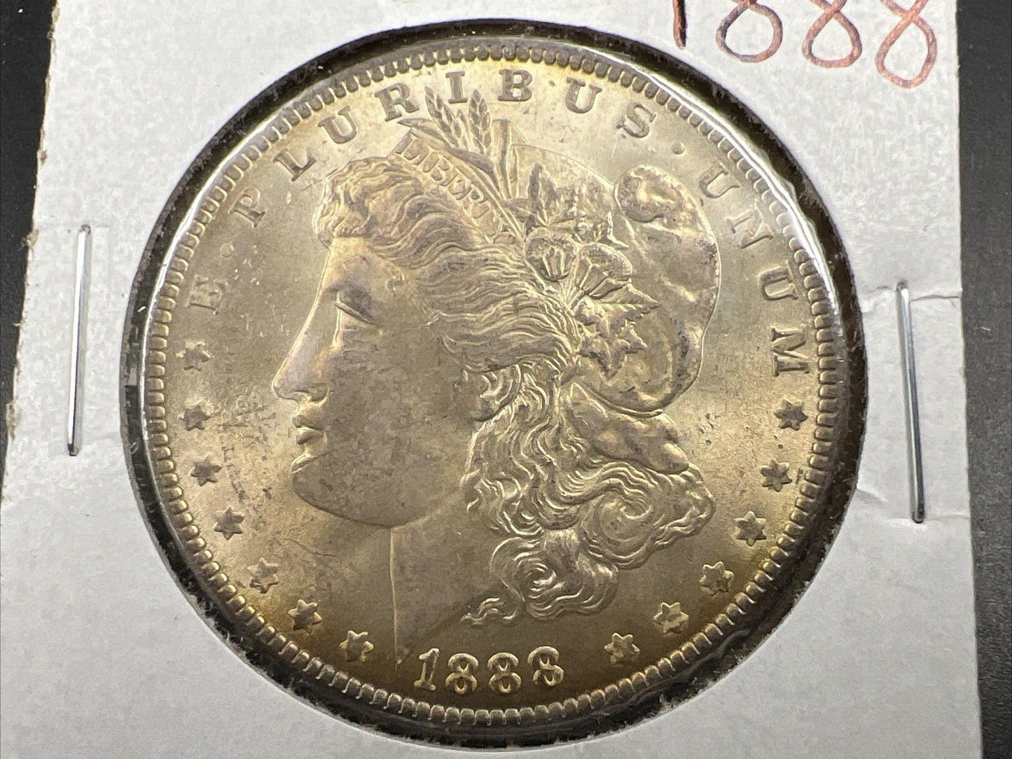 1888 P $1 Morgan Silver Dollar Coin BU UNC Nice Toning Toner