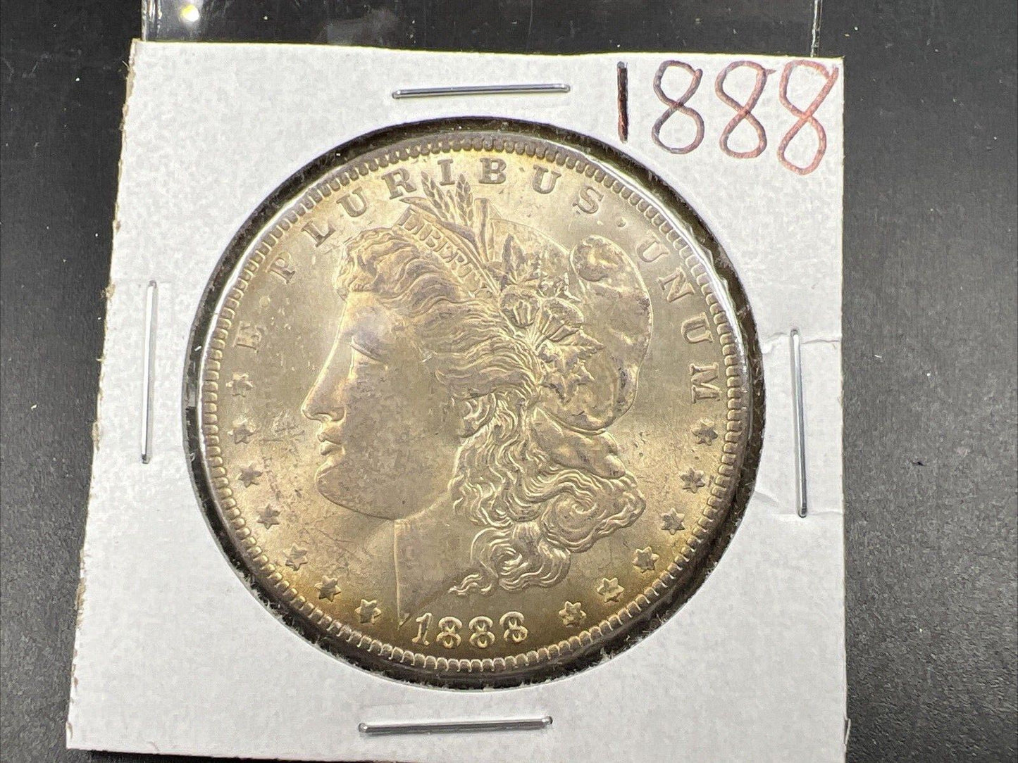 1888 P $1 Morgan Silver Dollar Coin BU UNC Nice Toning Toner