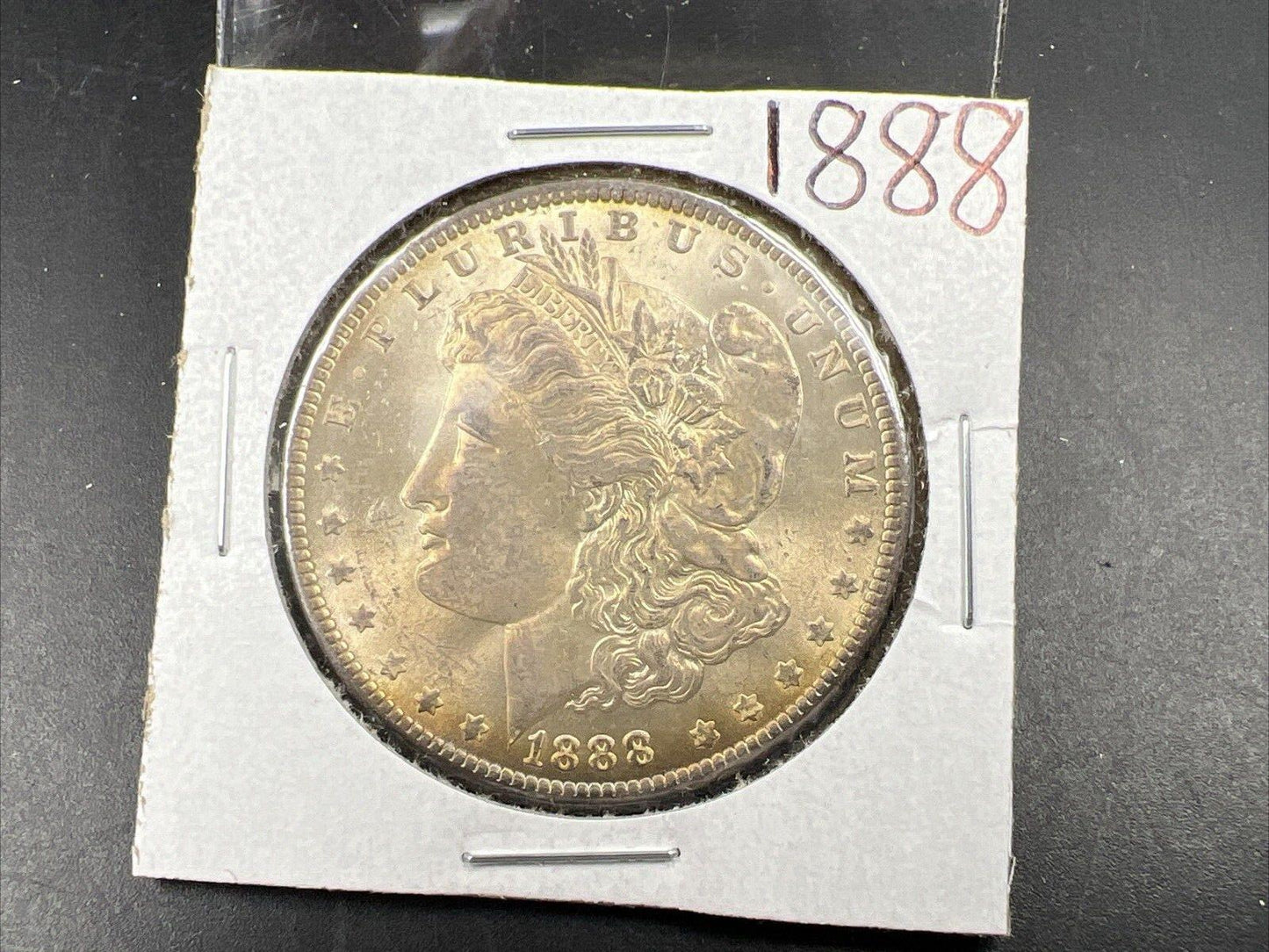 1888 P $1 Morgan Silver Dollar Coin BU UNC Nice Toning Toner