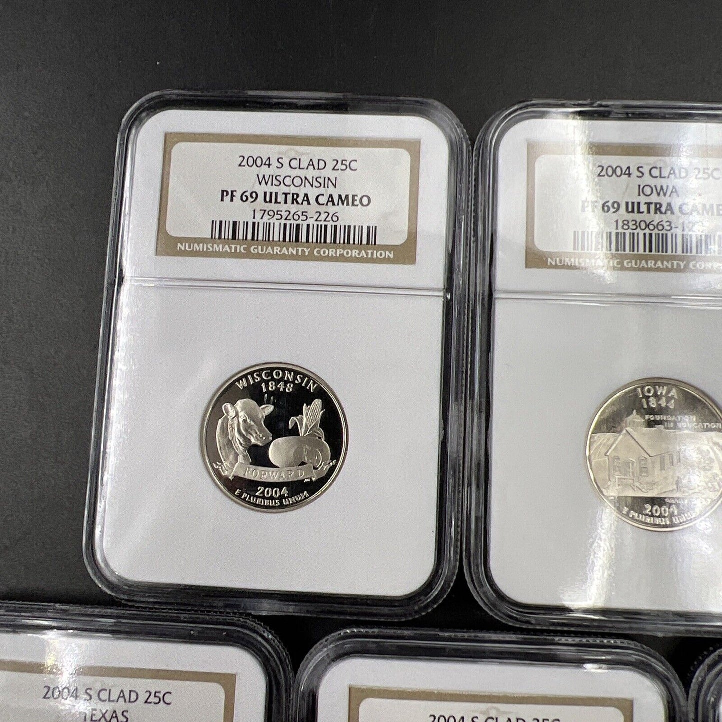 2004 S Complete 5 Coin Clad Proof Quarter Set NGC Graded PF69 UCAM Brown Label