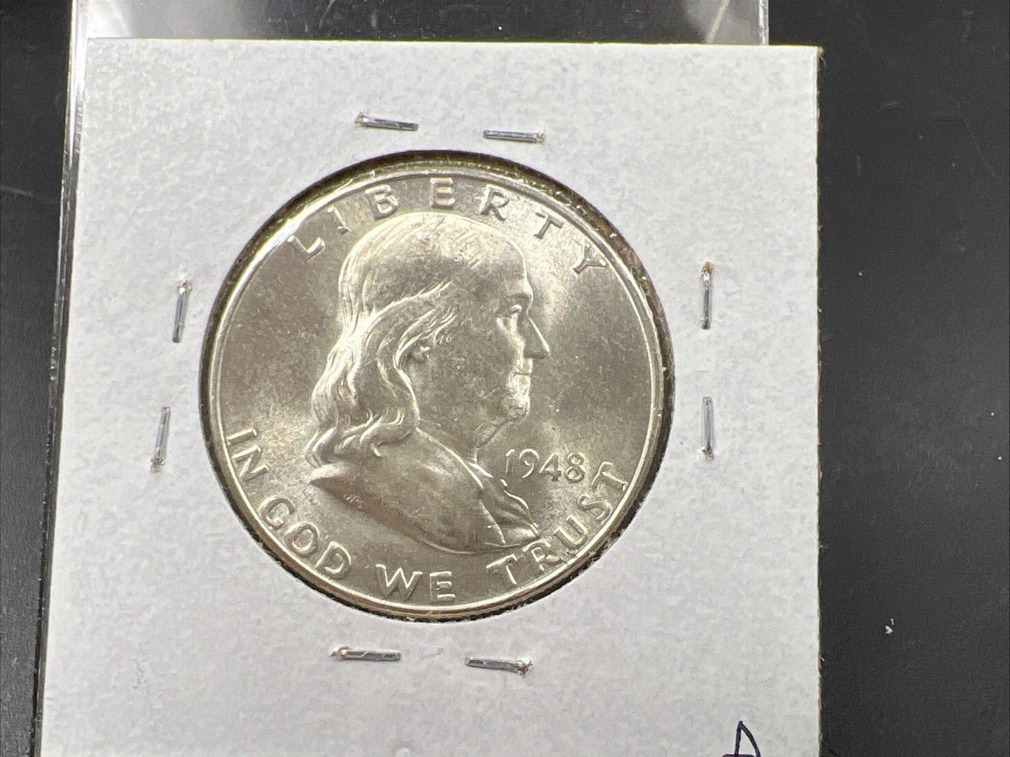 1948 D Franklin Silver Half Dollar Coin BU FBL UNC FS-801 DDR Double Die Reverse