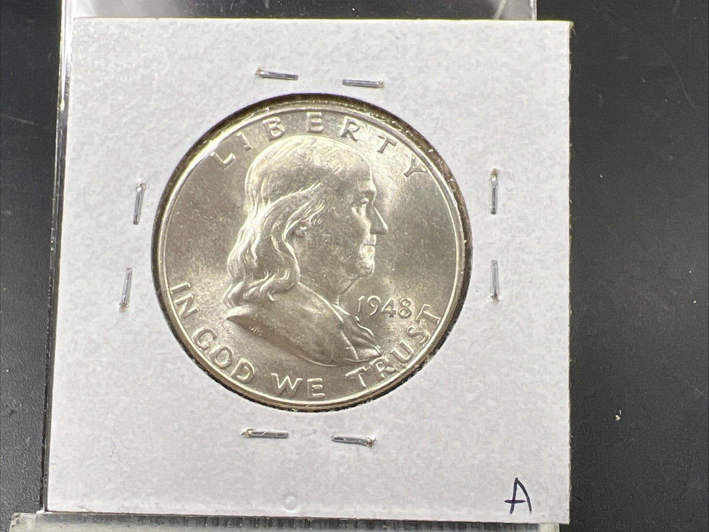 1948 D Franklin Silver Half Dollar Coin BU FBL UNC FS-801 DDR Double Die Reverse