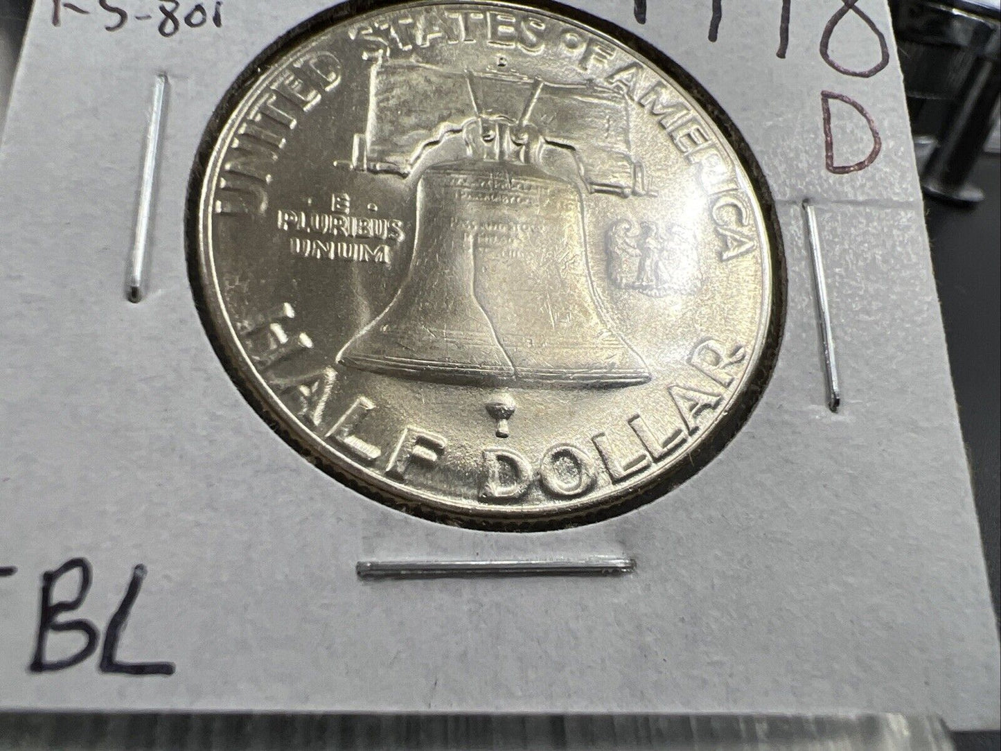 1948 D Franklin Half Dollar Coin Choice BU FBL UNC FS-801 DDR Double Die Reverse