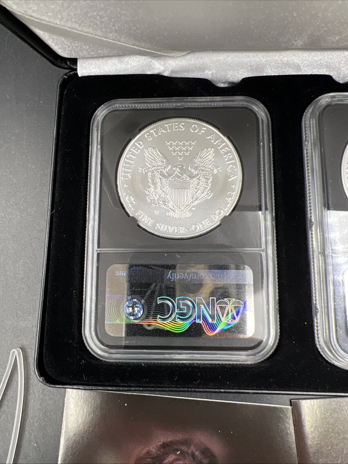 2 Coin Set Elizabth Jones John Mercanti Burnished 1 oz ASE Signature 2020 MS70