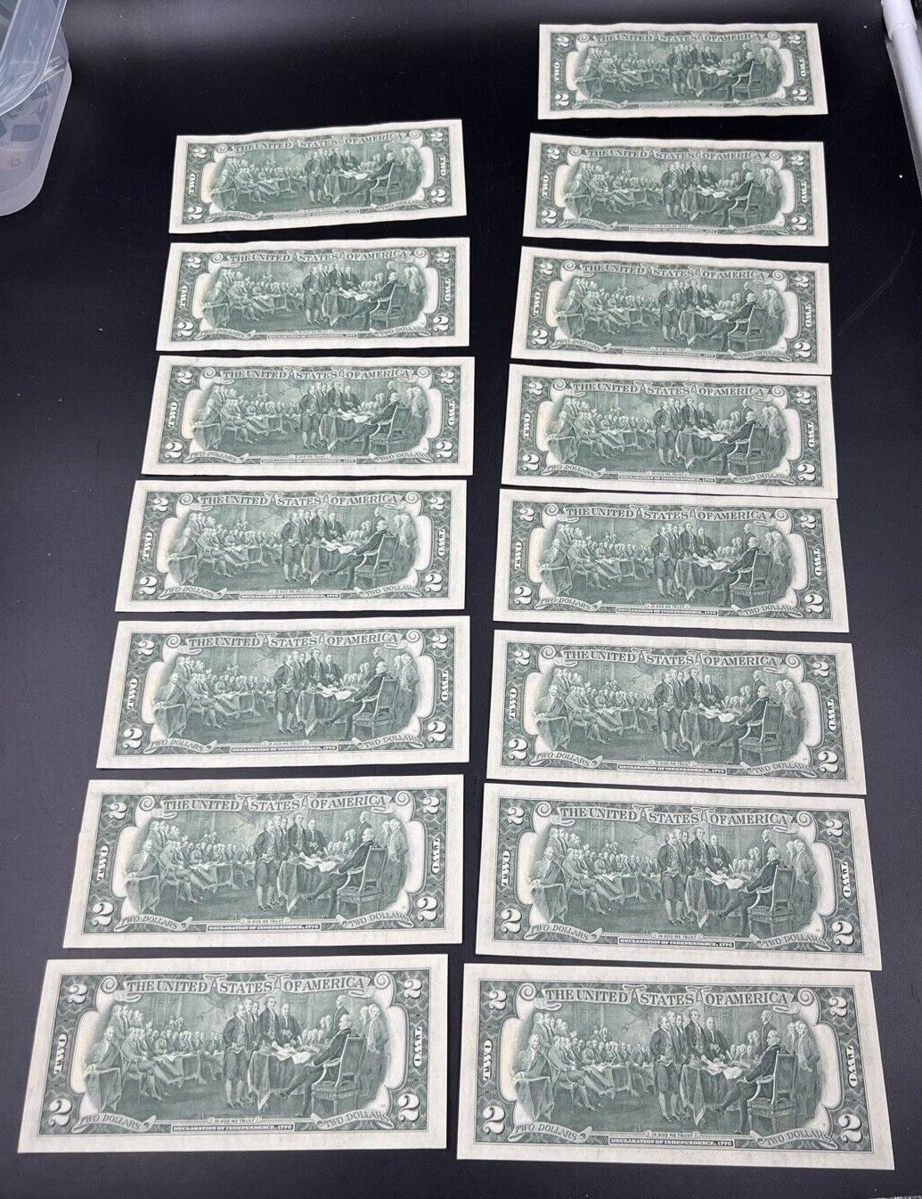 15 Consecutive 1976 $2 FRN Two Dollar Federal Reserve Postal Note CH AU/UNC