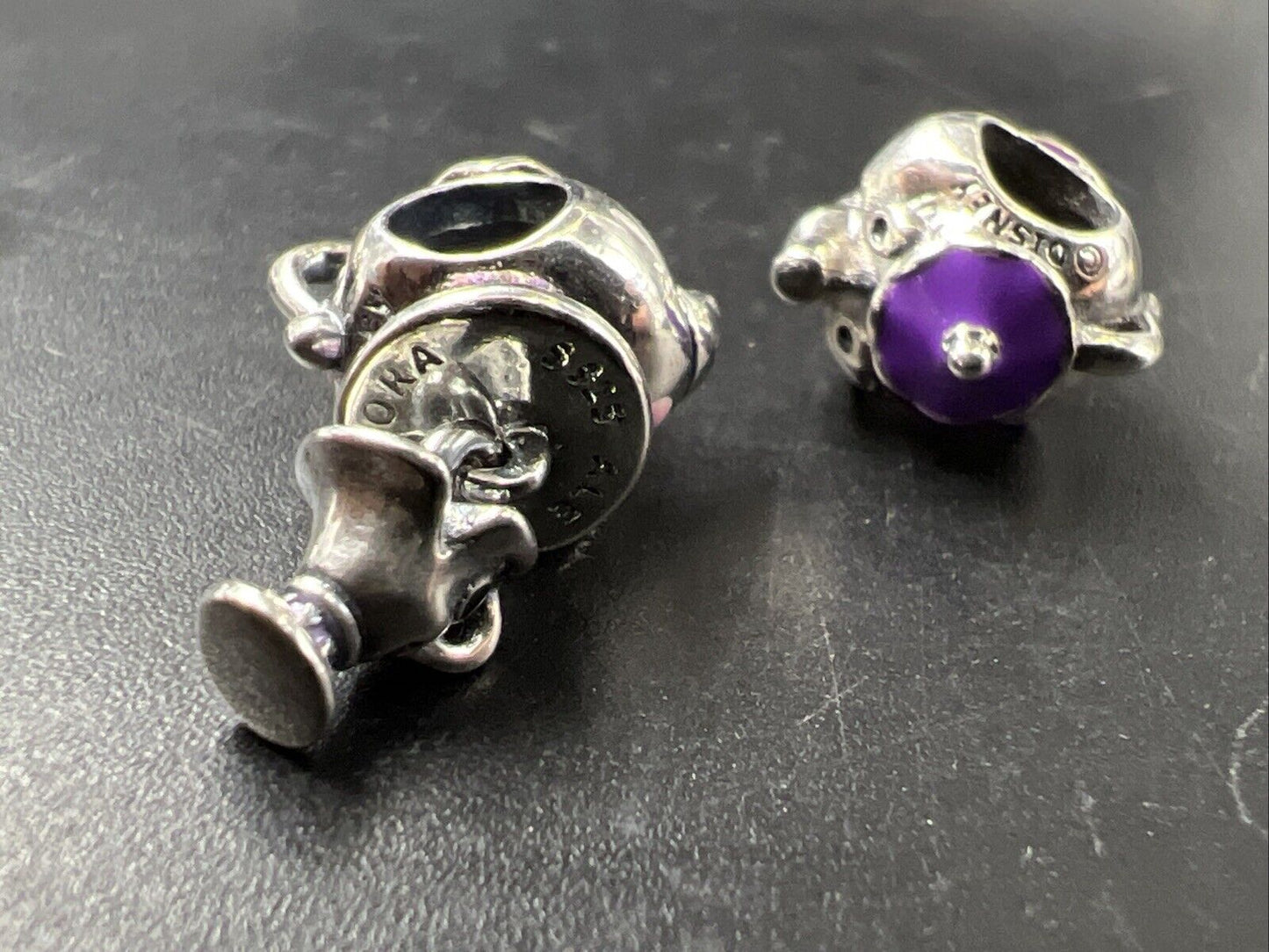 Lot of 3 Pandora Disney Mrs. Potts Beauty and the Beast Charms Bead Charm