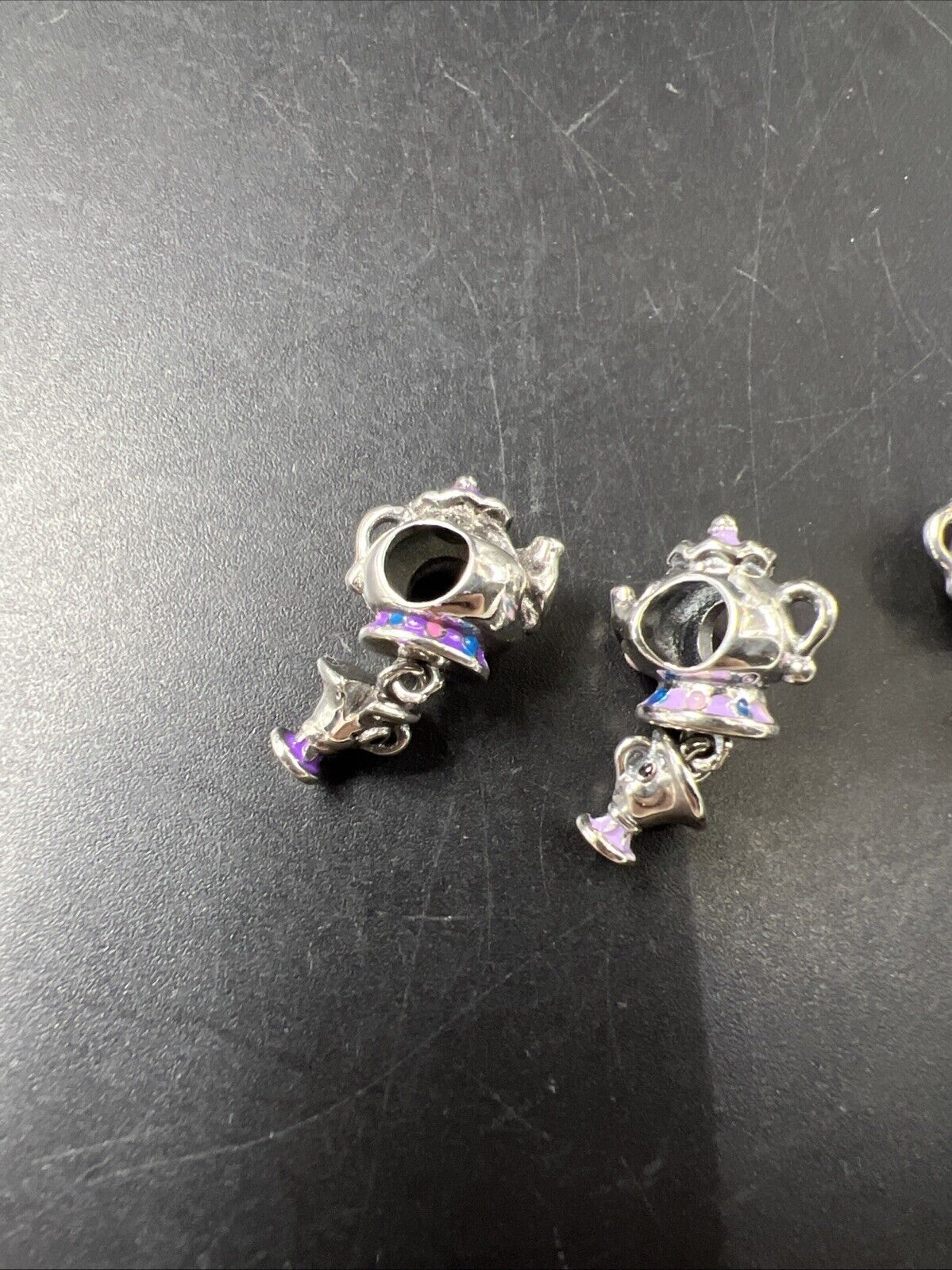 Lot of 3 Pandora Disney Mrs. Potts Beauty and the Beast Charms Bead Charm