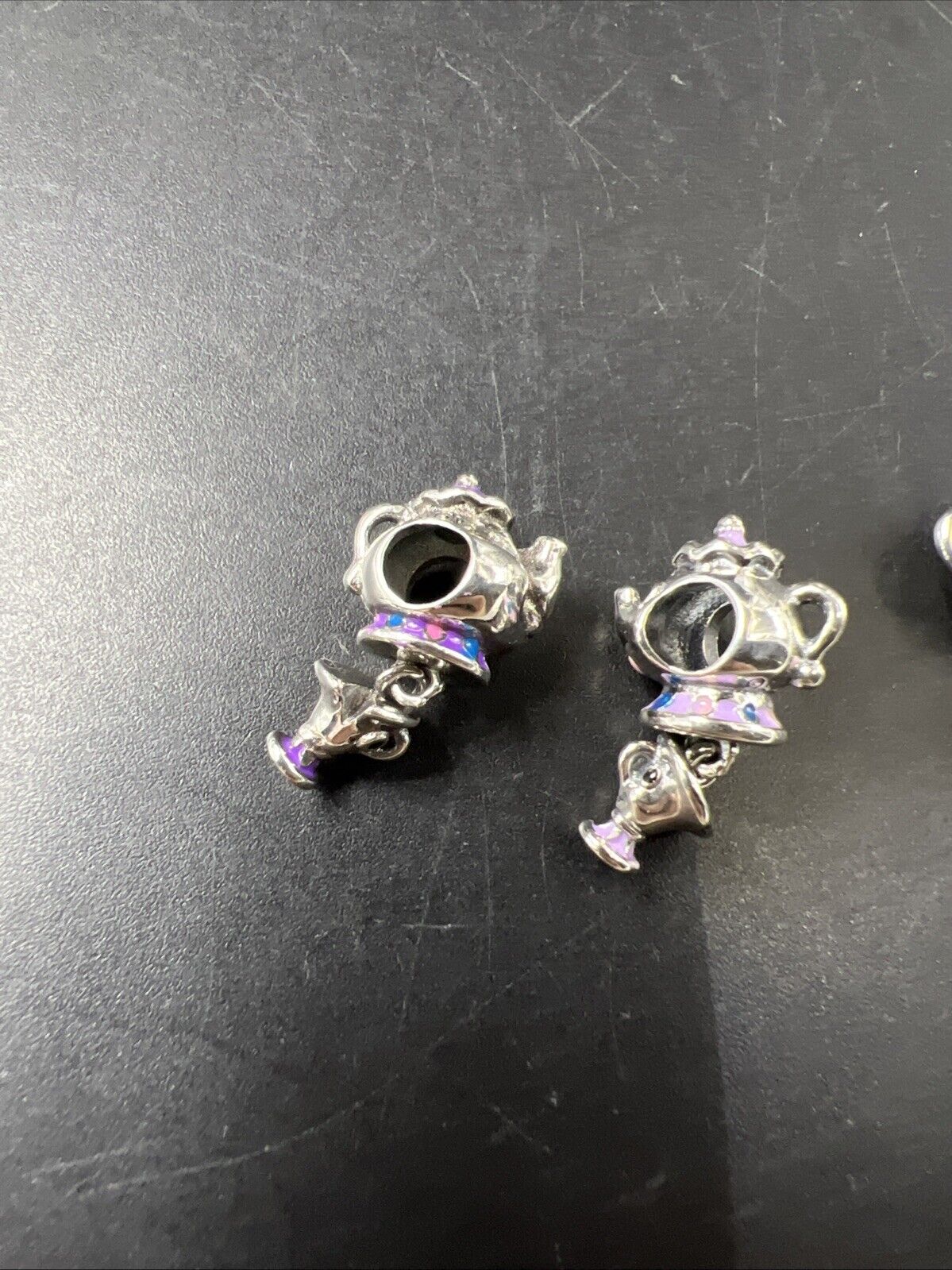 Lot of 3 Pandora Disney Mrs. Potts Beauty and the Beast Charms Bead Charm