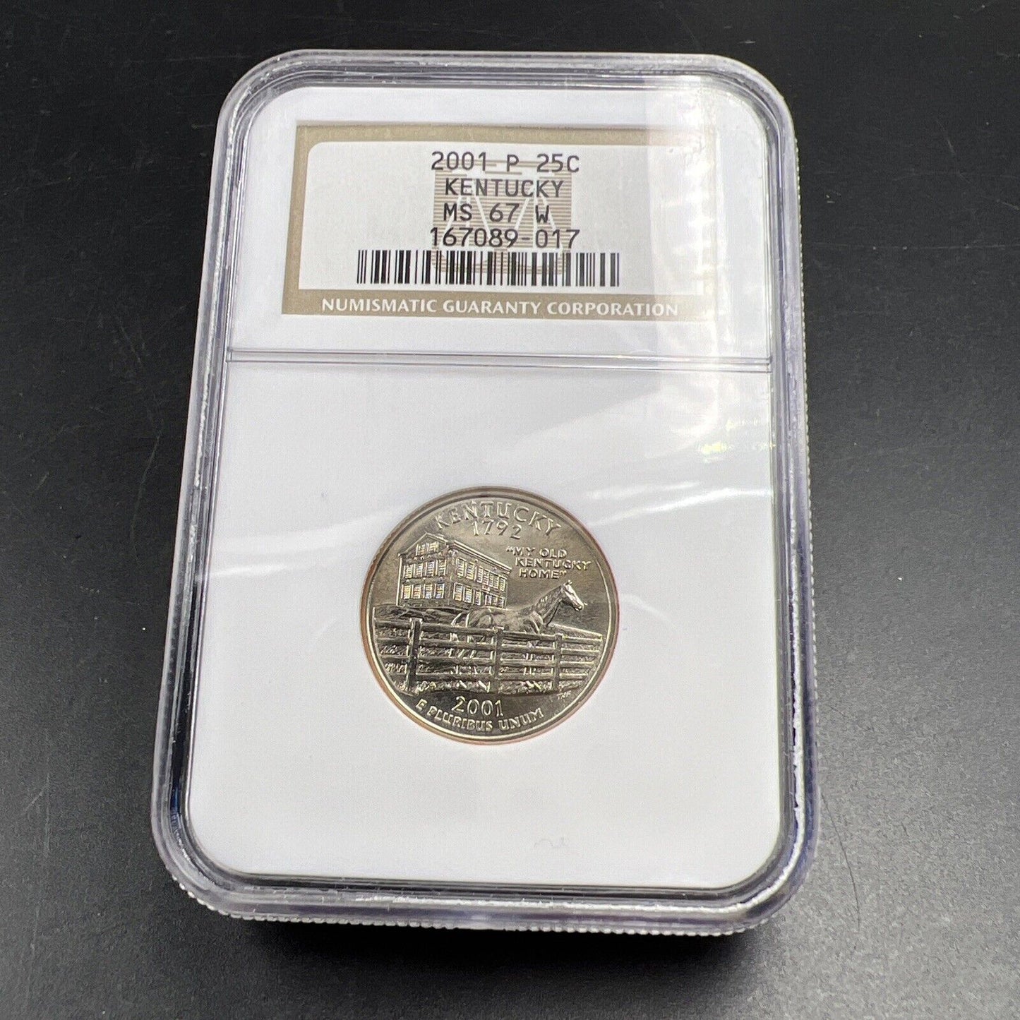 2001 P Kentucky State Statehood Quarter Coin MS67 NGC #017 W Holder