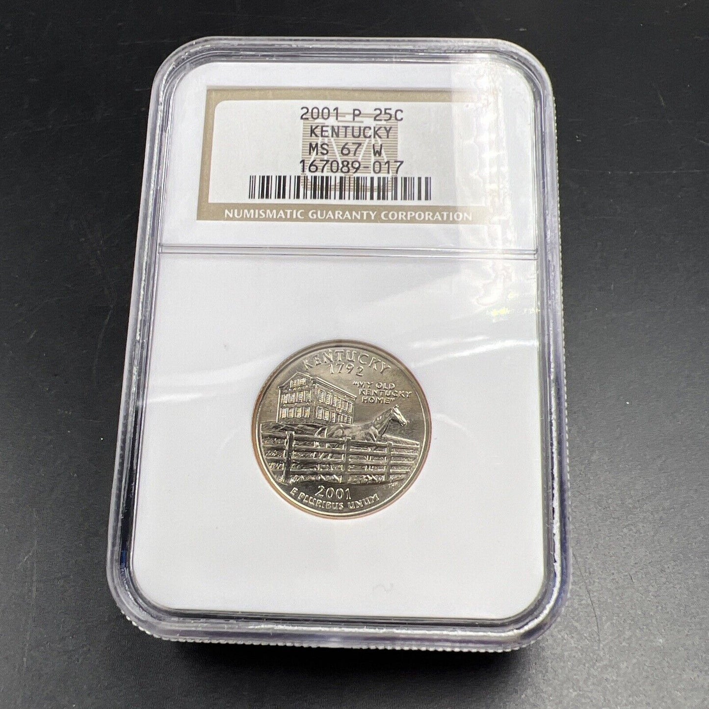 2001 P Kentucky State Statehood Quarter Coin MS67 NGC #017 W Holder