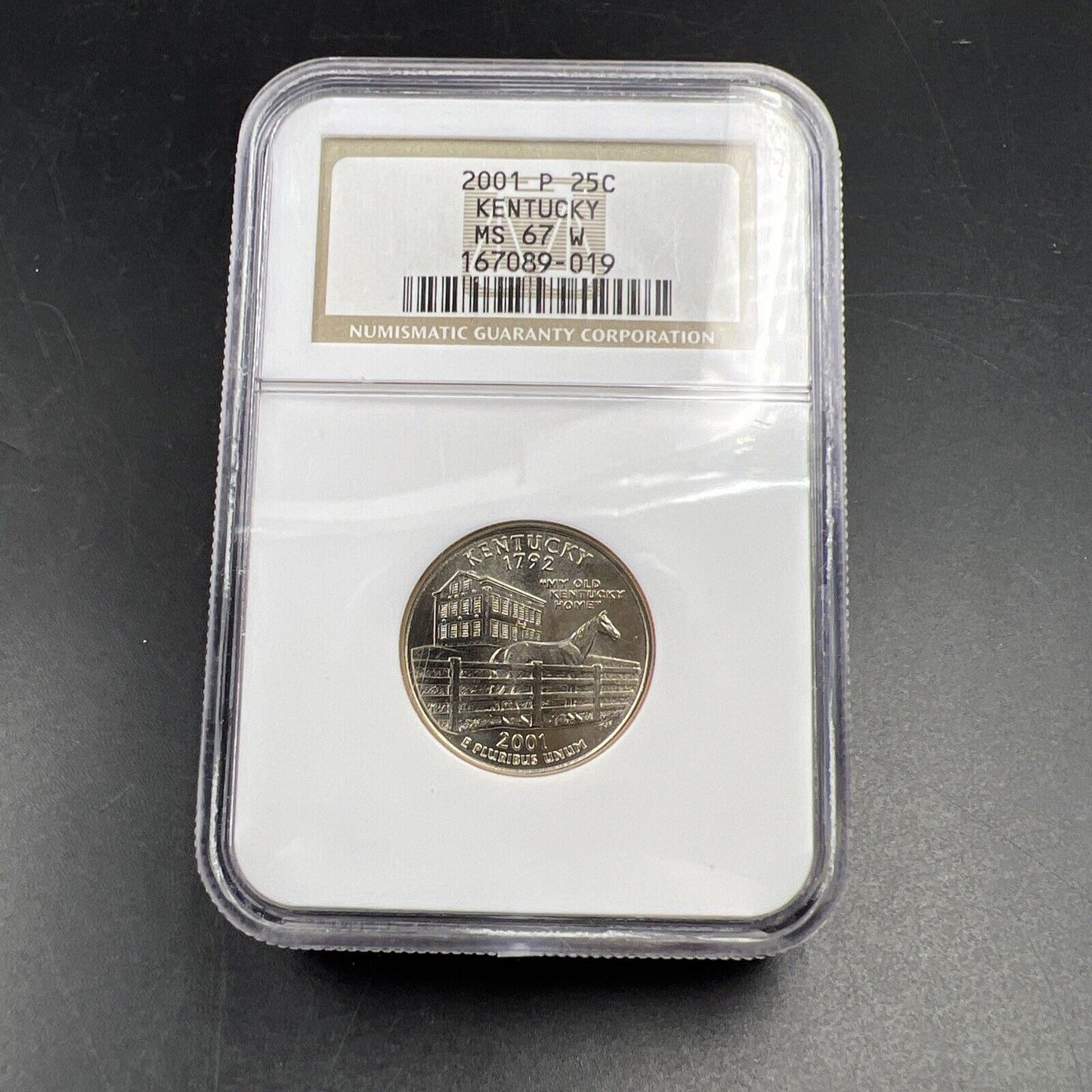 2001 P Kentucky State Statehood Quarter Coin MS67 NGC #019 W Holder
