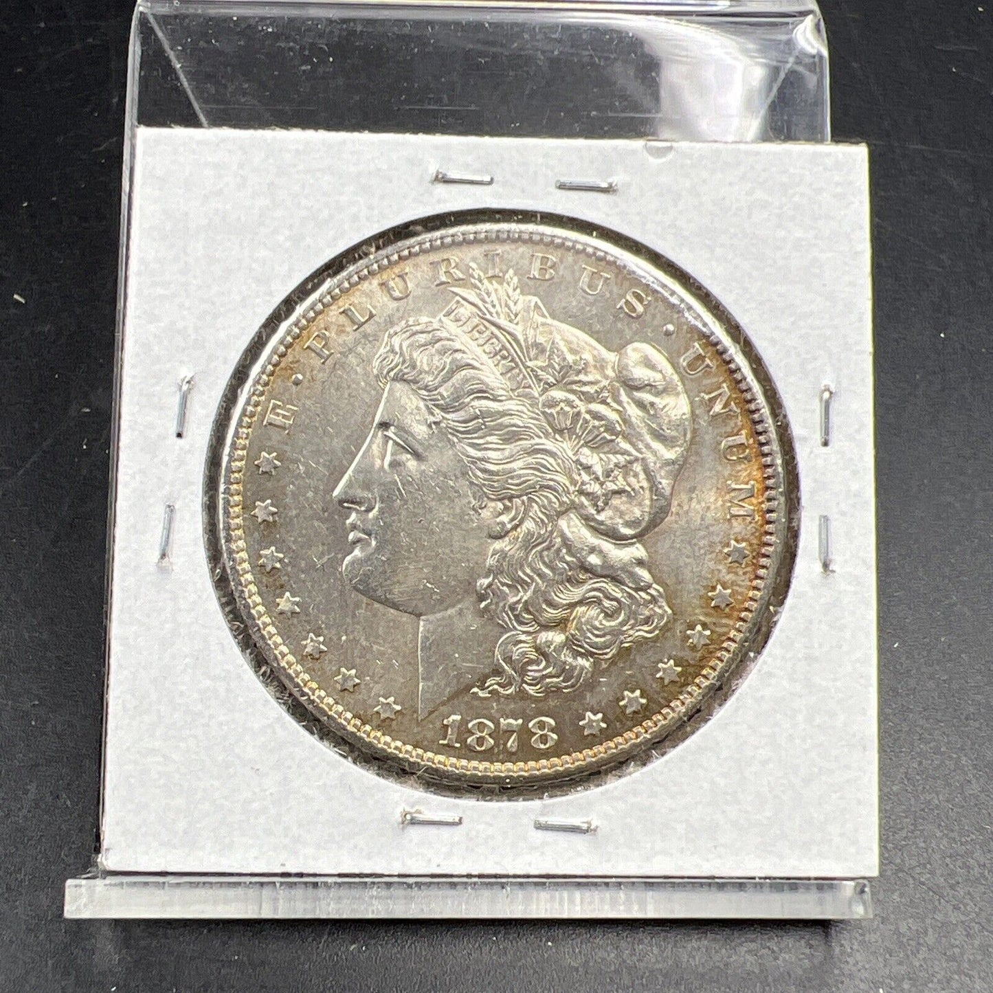 1878 S $1 Morgan Silver Dollar Coin UNC Uncirculated Nice Toning Toner