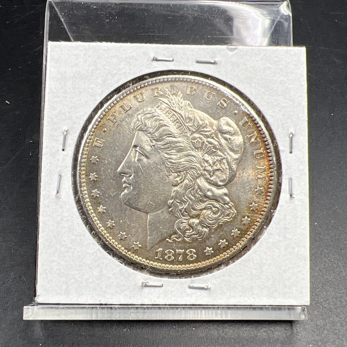 1878 S $1 Morgan Silver Dollar Coin UNC Uncirculated Nice Toning Toner