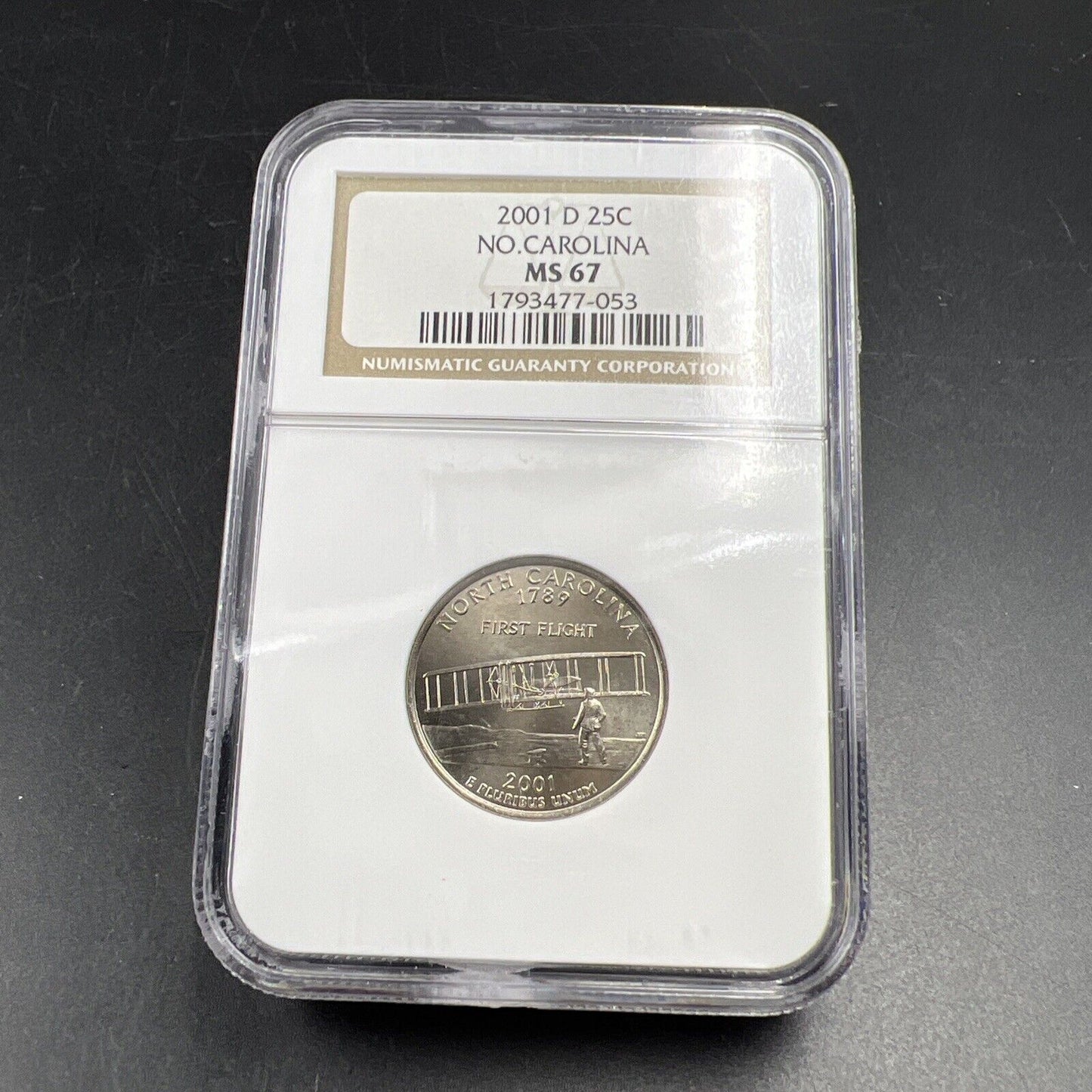 2001 D North Carolina State Statehood Quarter Coin MS67 NGC #053