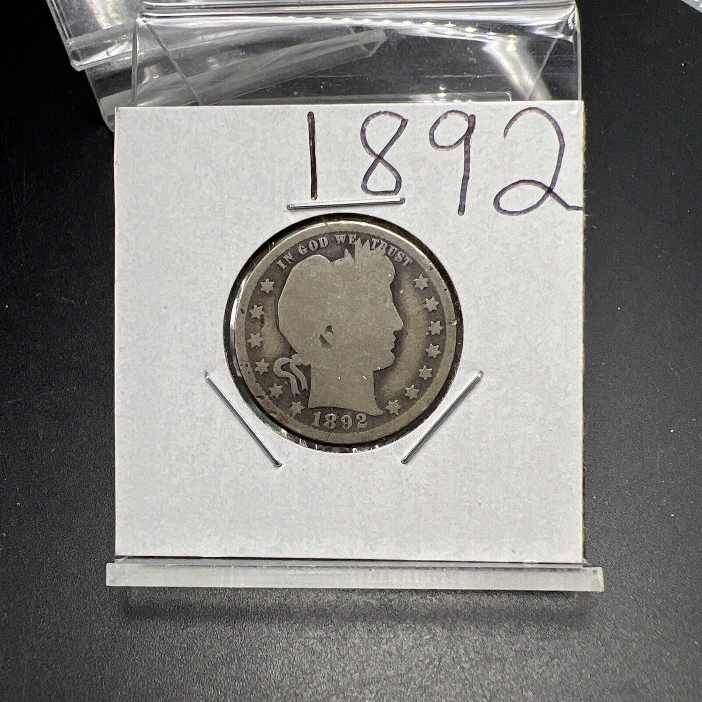 1892 P Barber Silver Quarter Coin Choice AG circ First Year Of Issue #AB