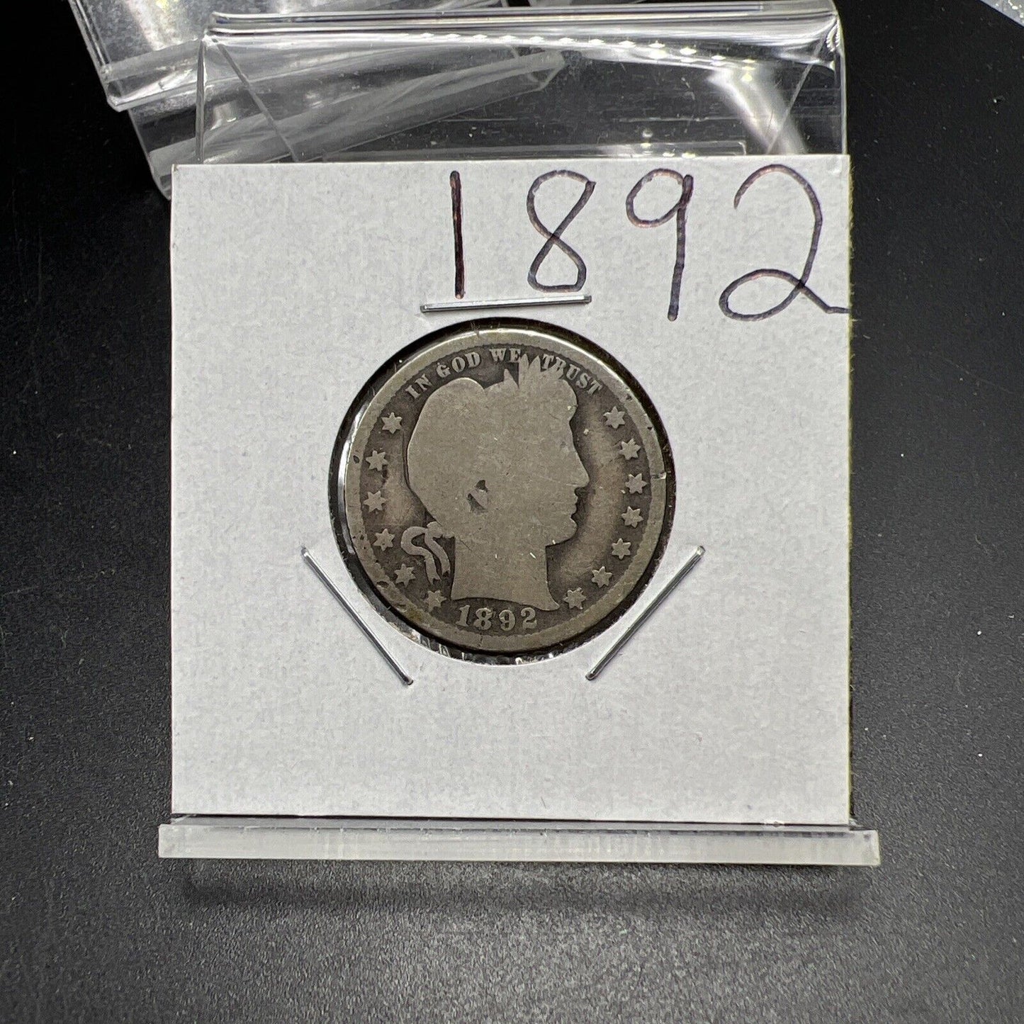 1892 P Barber Silver Quarter Coin Choice AG circ First Year Of Issue #AB