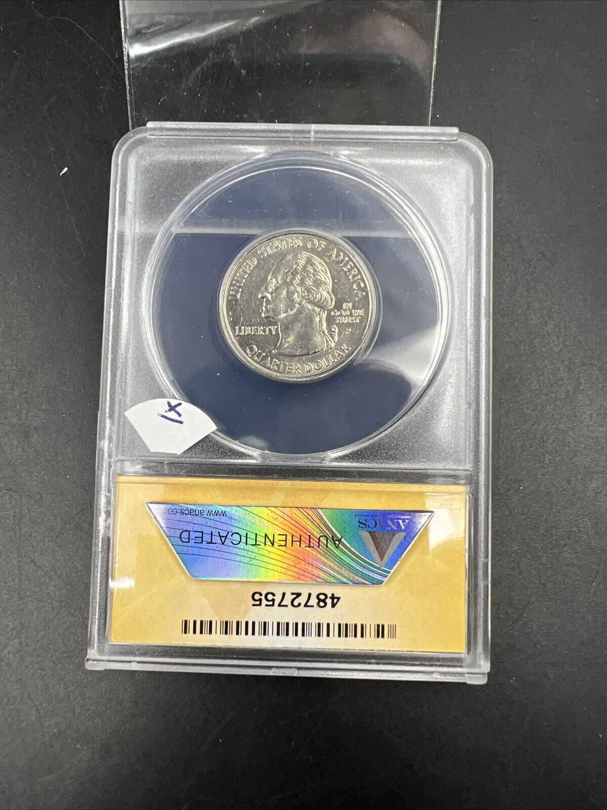 2005 West Virginia State Statehood Quarter ANACS AU58 Major Die Break Error #755