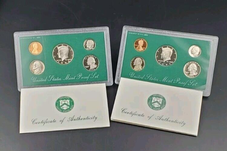 5 Set US OGP Clad Proof Set Lot Collection 1994 - 1998 S - 5 Total sets 25 Coins