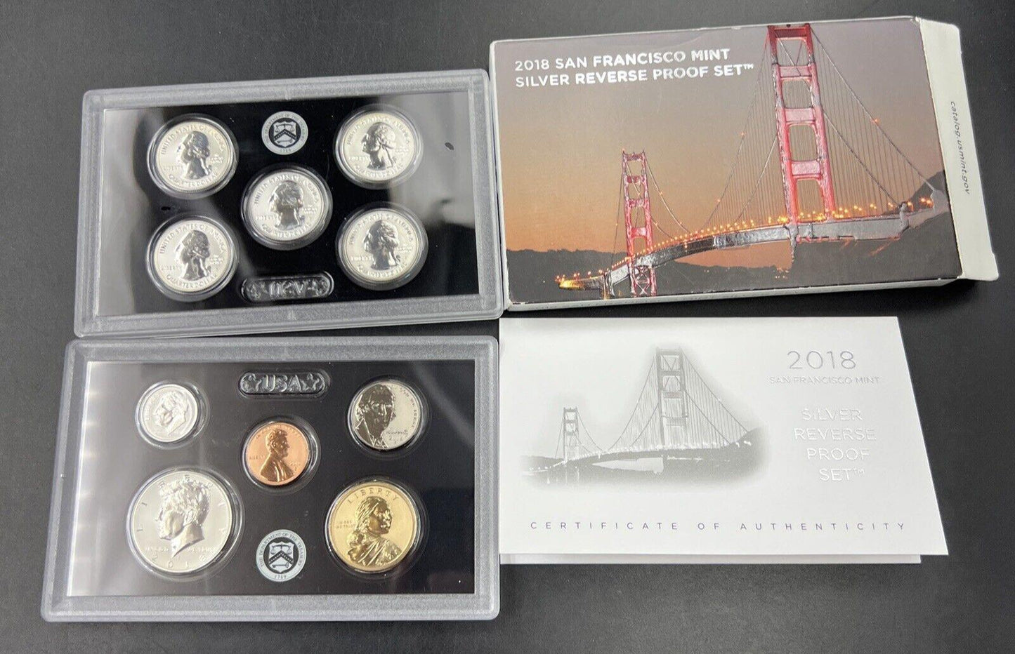 2018 Complete 10 Coin Reverse Proof Silver Set OGP US Mint