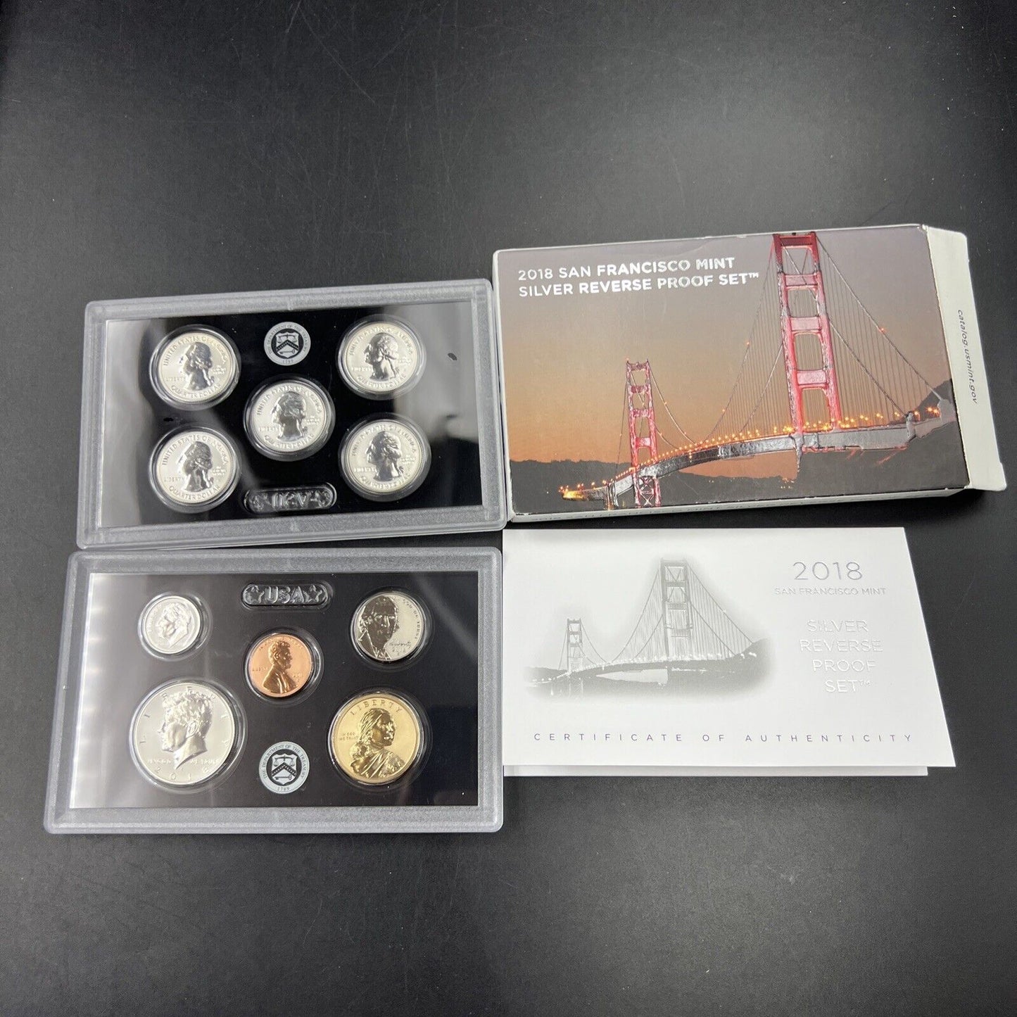 2018 Complete 10 Coin Reverse Proof Silver Set OGP US Mint