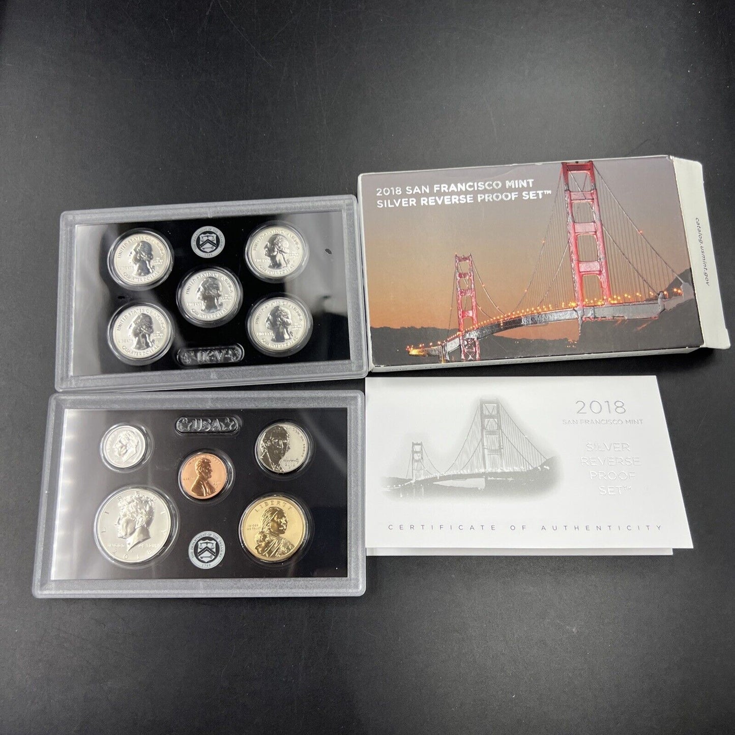 2018 Complete 10 Coin Reverse Proof Silver Set OGP US Mint