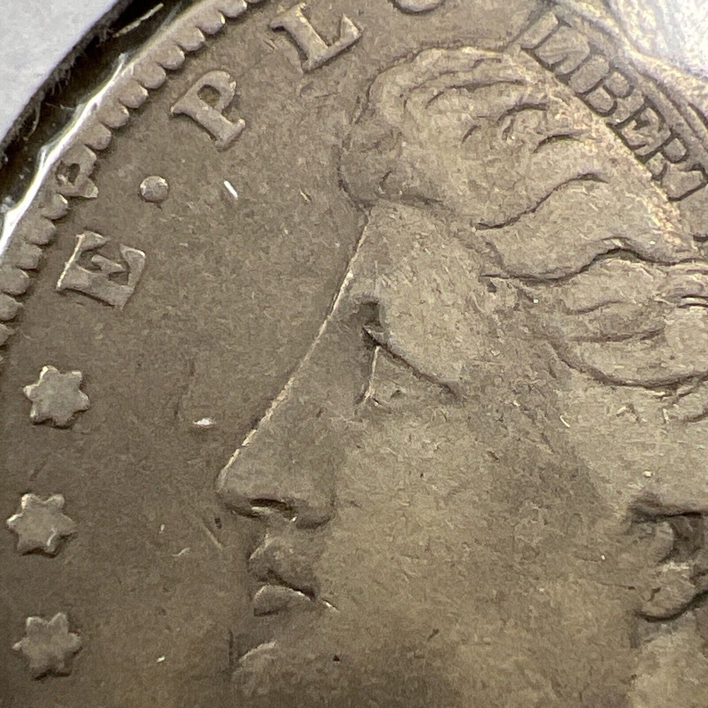 1887 P $1 Morgan Silver Dollar Coin VAM 12A Alligator Eye & Clash Variety Fine