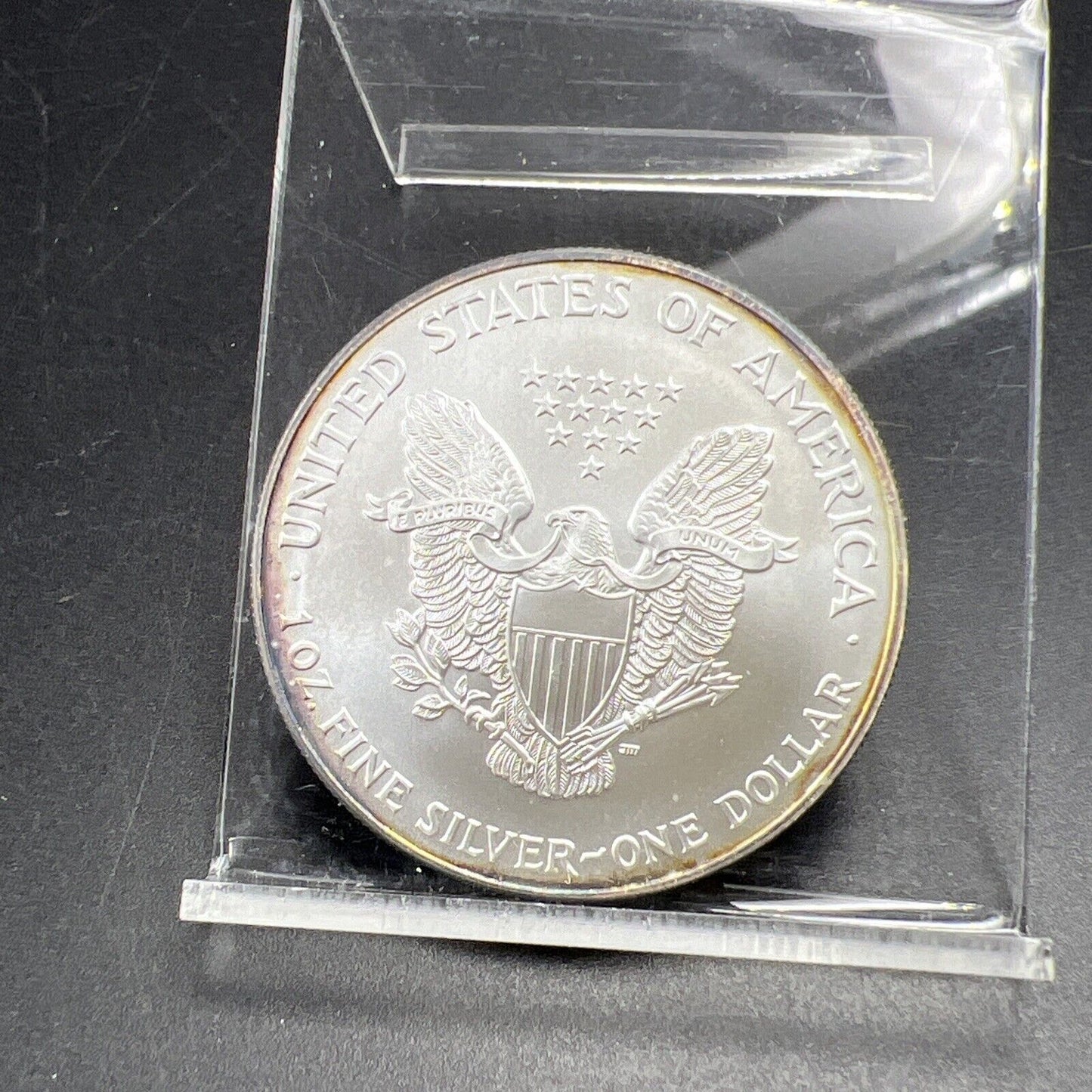 2001 1 Oz ASE American Silver Eagle Coin Gem BU UNC PQ Toning Toner Obverse