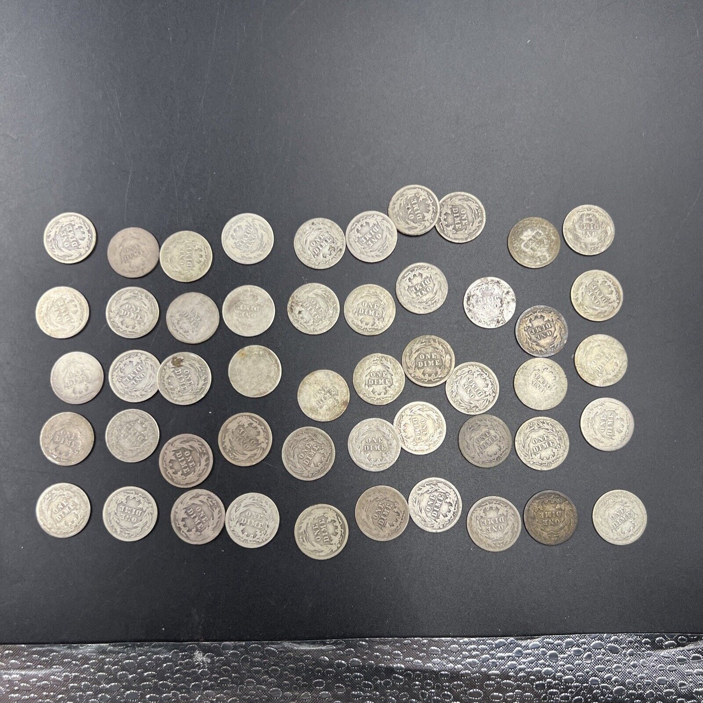 Barber 90% Silver Dimes 50 Coin Cull / AG / G - Very Circ 50 coin Roll #A