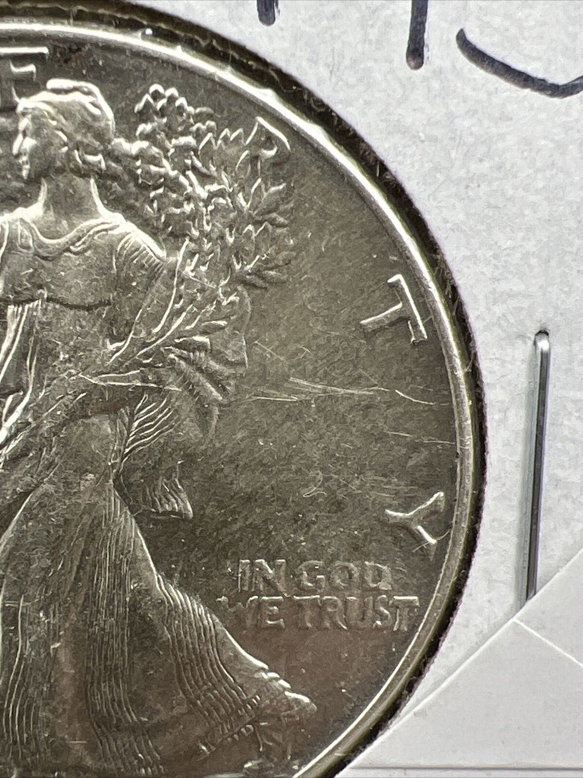 1937 P 50c Walking Liberty Silver Half Dollar UNC Details OBV Scratch