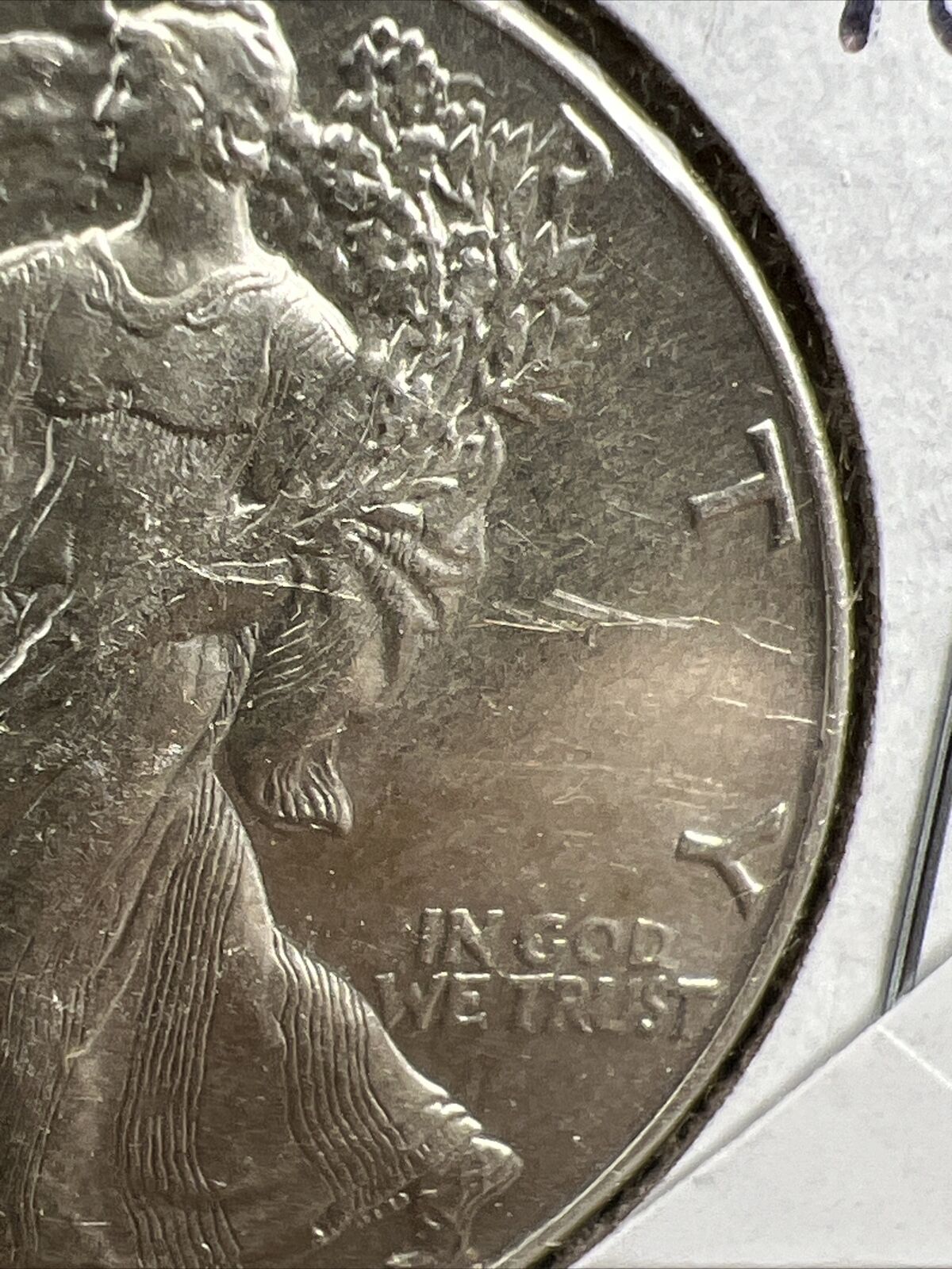 1937 P 50c Walking Liberty Silver Half Dollar UNC Details OBV Scratch