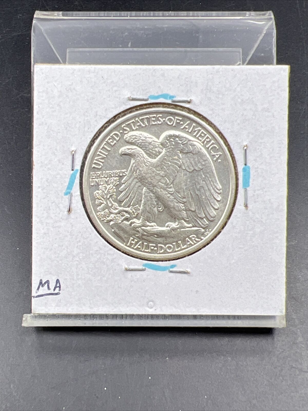 1937 P 50c Walking Liberty Silver Half Dollar UNC Details OBV Scratch