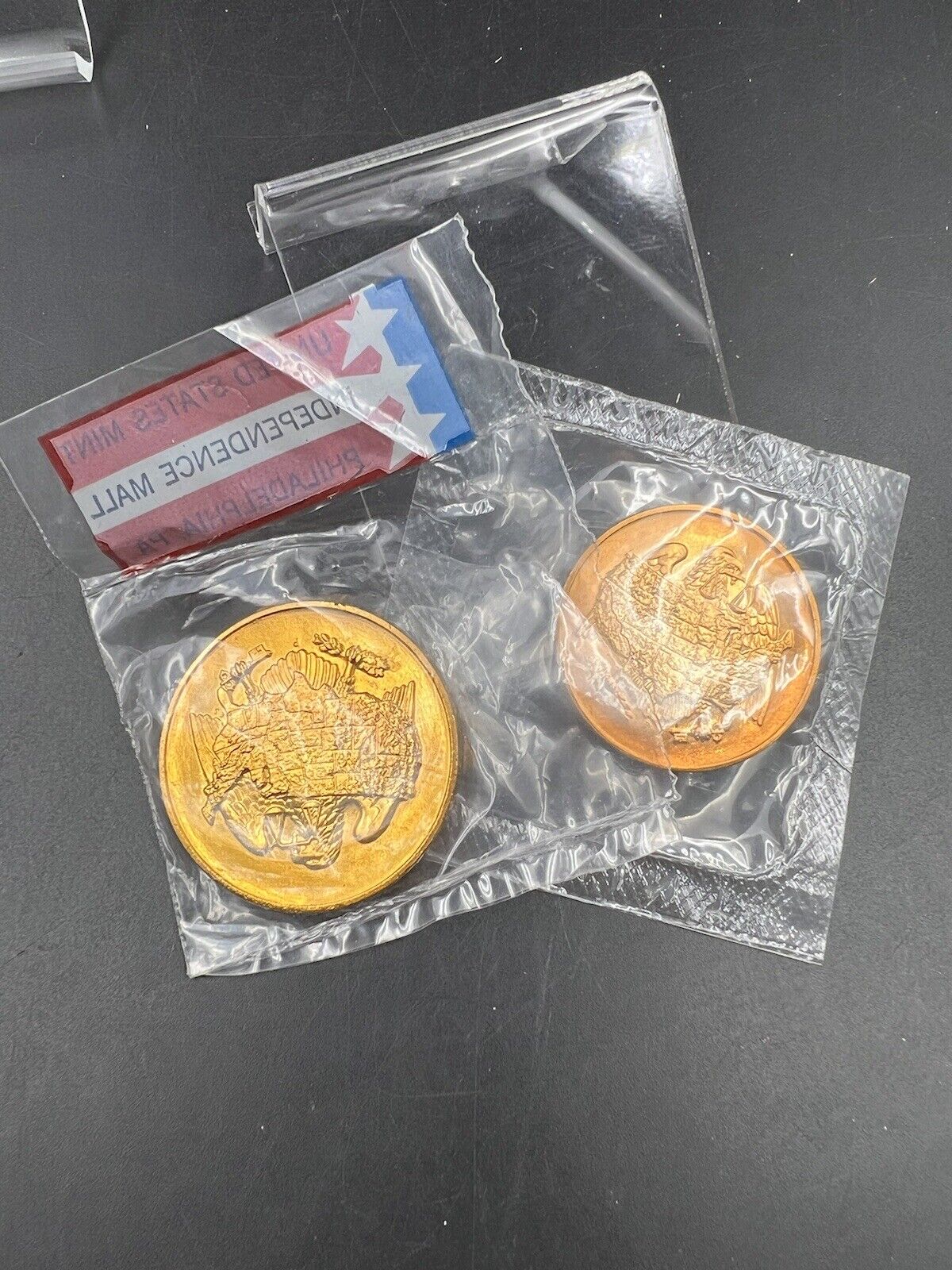 Lot of Two Medals - Philadelphia Mint & Independence Hall Bicentennial CH UNC