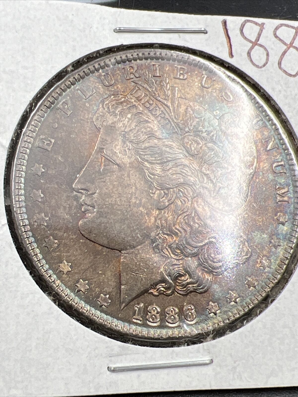 1886 P $1 Morgan Silver Dollar Coin Nice Toning Toner BU UNC