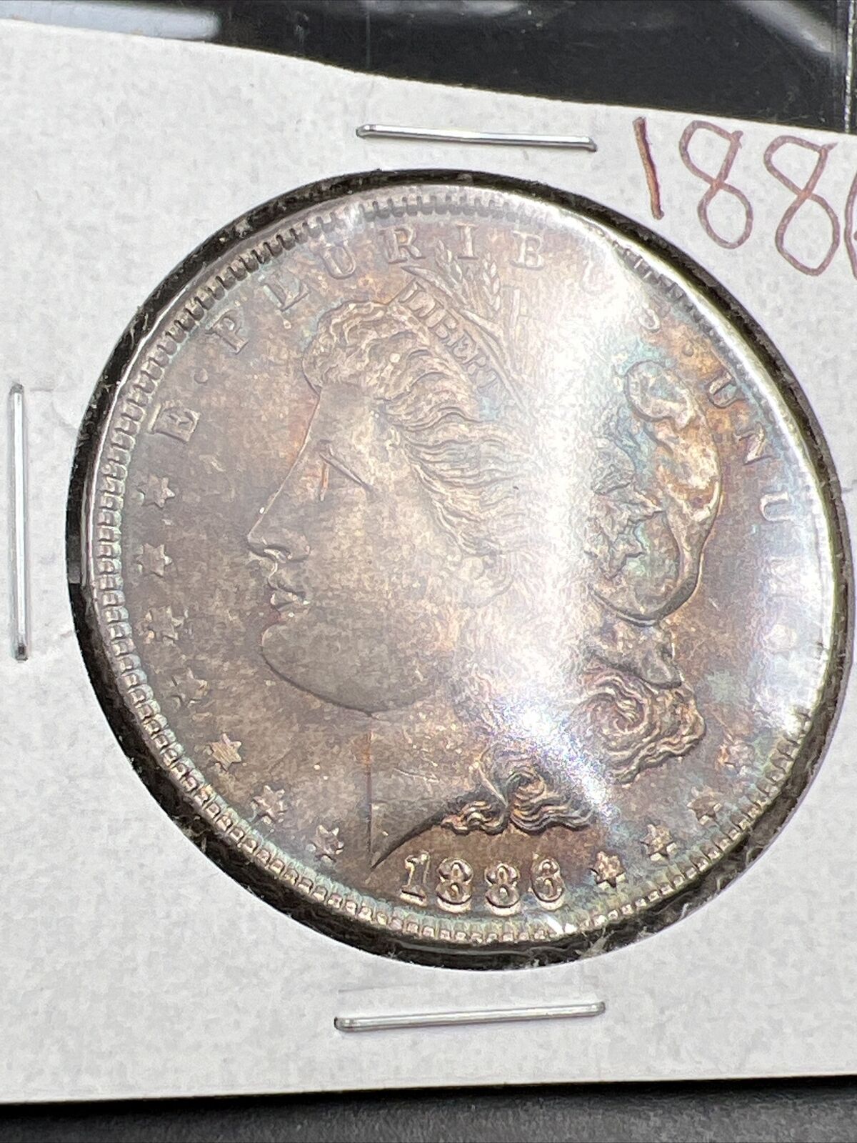 1886 P $1 Morgan Silver Dollar Coin Nice Toning Toner BU UNC