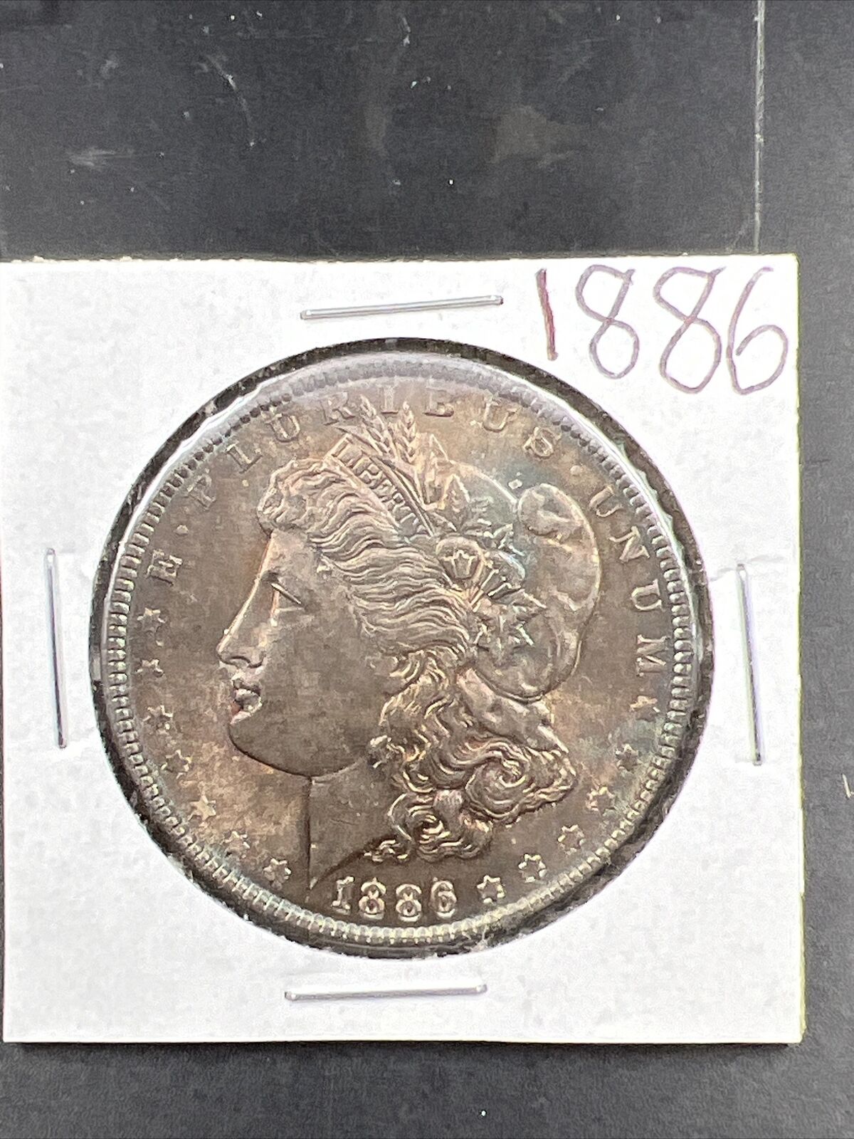 1886 P $1 Morgan Silver Dollar Coin Nice Toning Toner BU UNC
