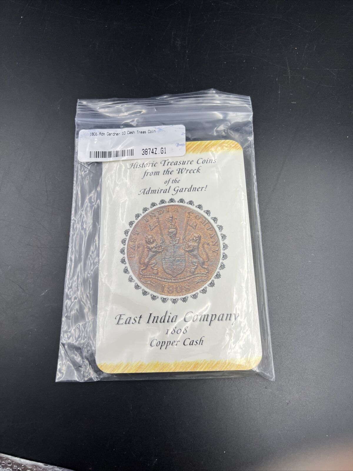 1808 Admiral Gardner Shipwreck 10 Cash Coin East India in Display Pack