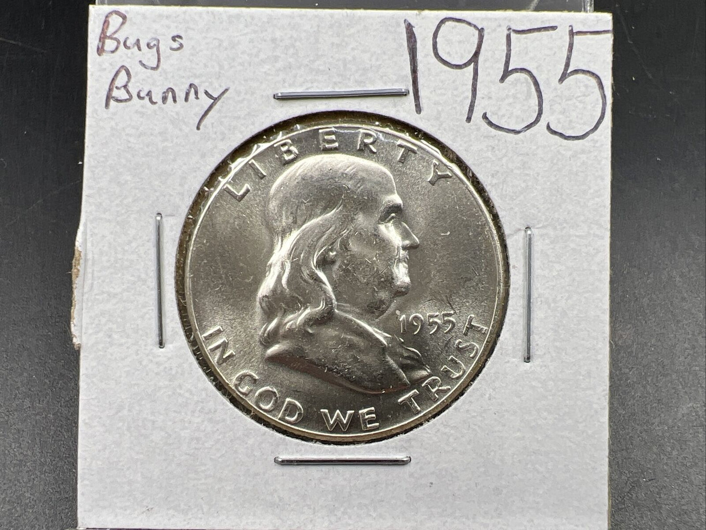1955 P Franklin Half Dollar Choice BU Bugs Bunny Breen-5240 FS-401 Variety #24A