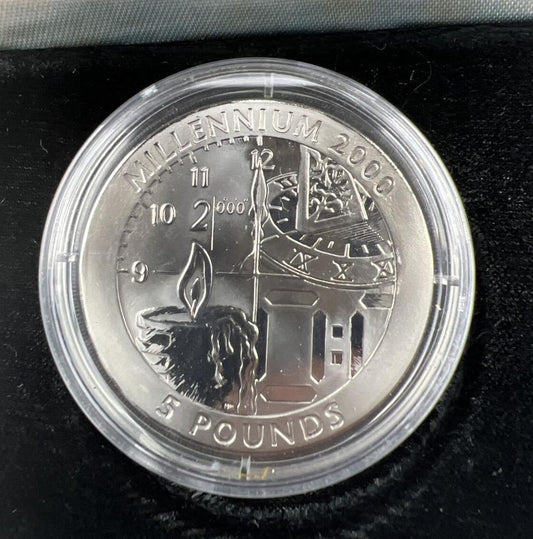 Gibraltar 5 Pounds 1999 Millennium 2000 Titanium Coin Gem UNC sku#B