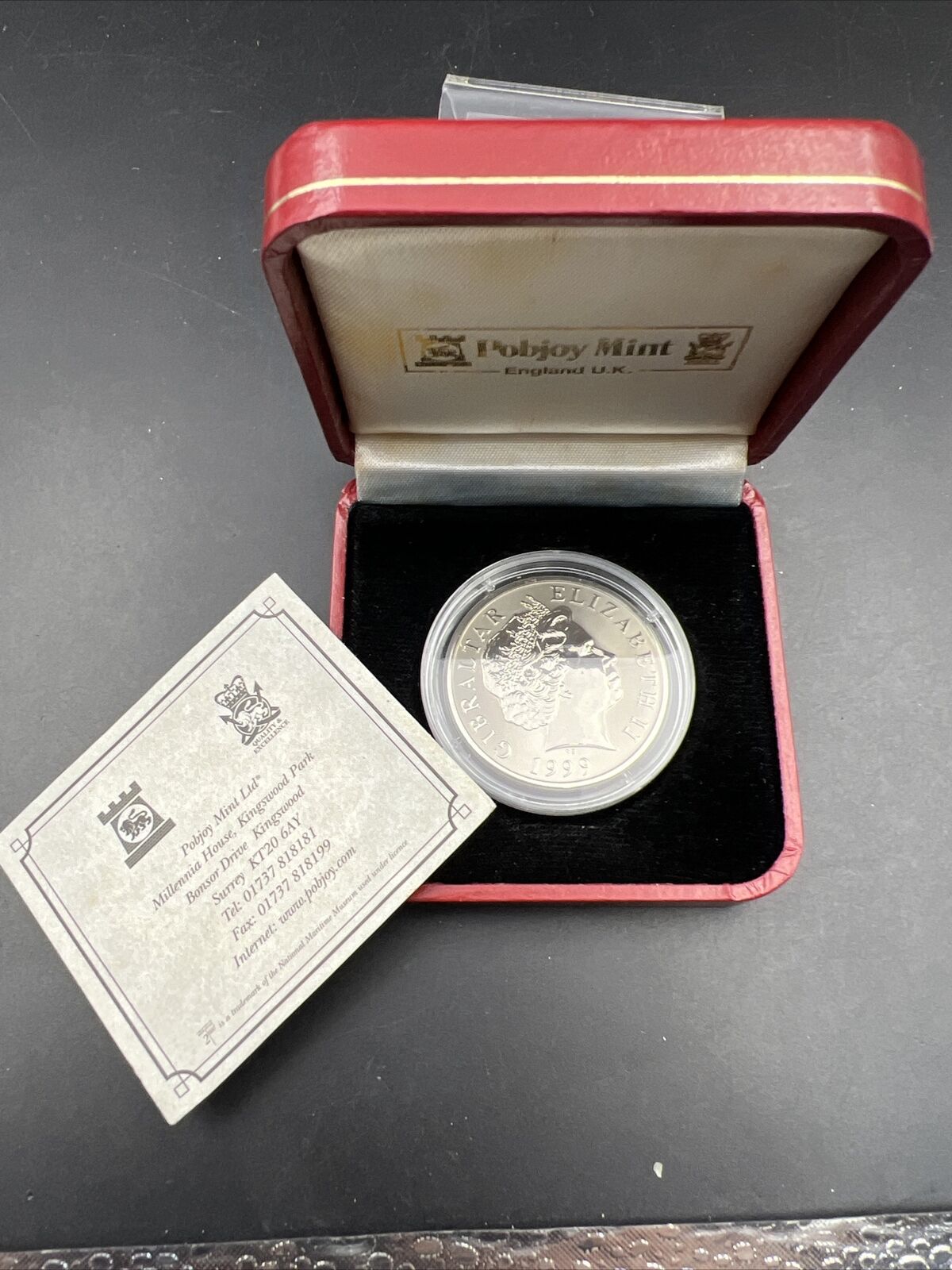 Gibraltar 5 Pounds 1999 Millennium 2000 Titanium Coin Gem UNC sku#B