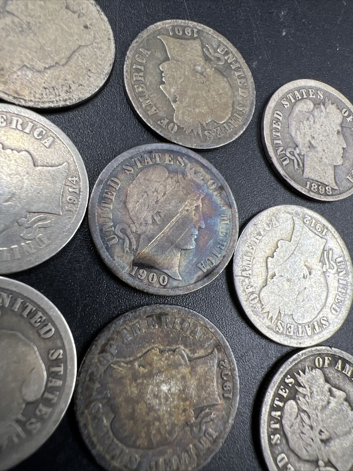 Barber 90% Silver Dimes 50 Coin AG About Good Conditions with 1 Toner Coin
