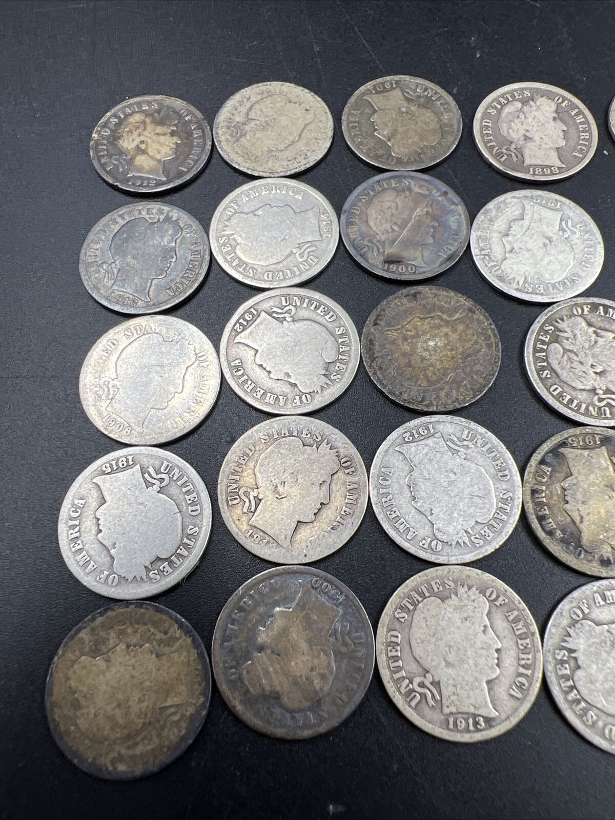 Barber 90% Silver Dimes 50 Coin AG About Good Conditions with 1 Toner Coin