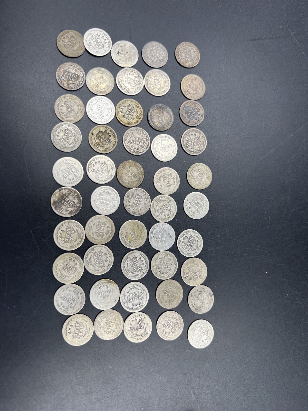 Barber 90% Silver Dimes 50 Coin AG About Good Conditions with 1 Toner Coin