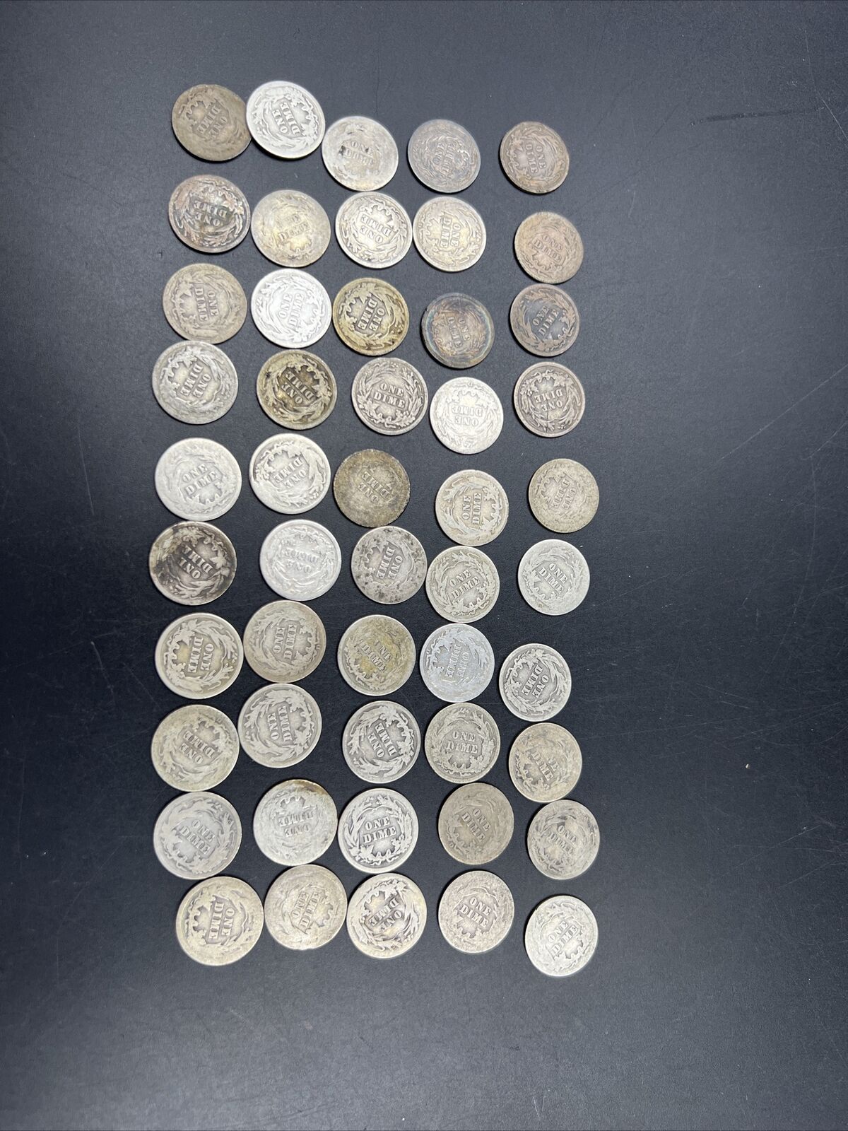 Barber 90% Silver Dimes 50 Coin AG About Good Conditions with 1 Toner Coin